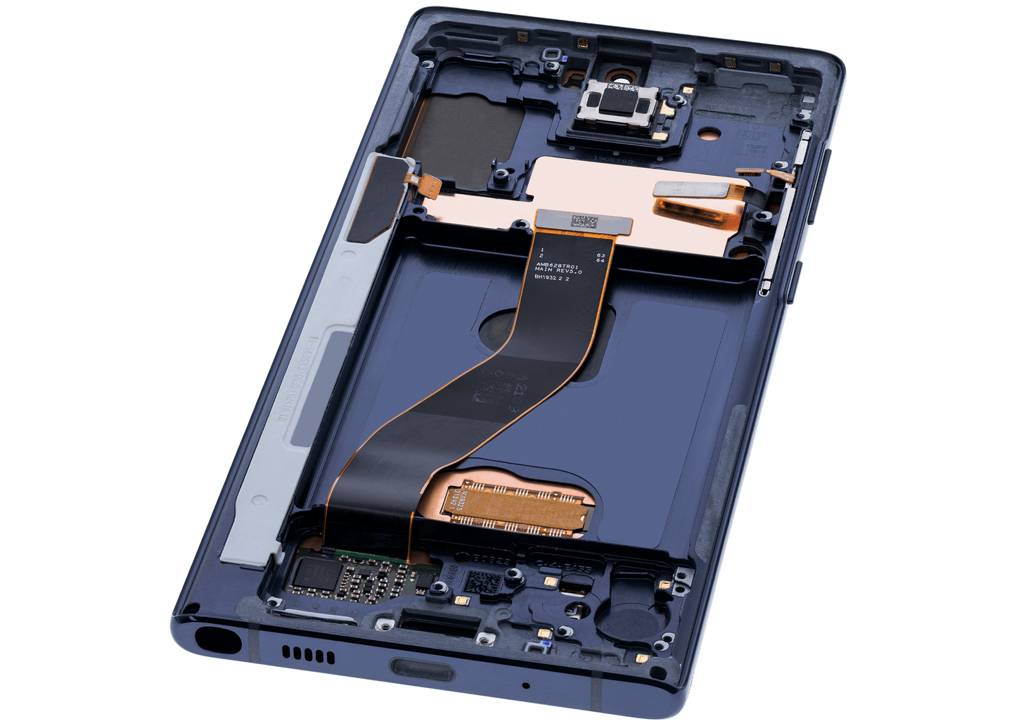 OLED Assembly With Frame For Samsung Galaxy Note 10 (Aftermarket Plus) (Aura Glow / Silver)