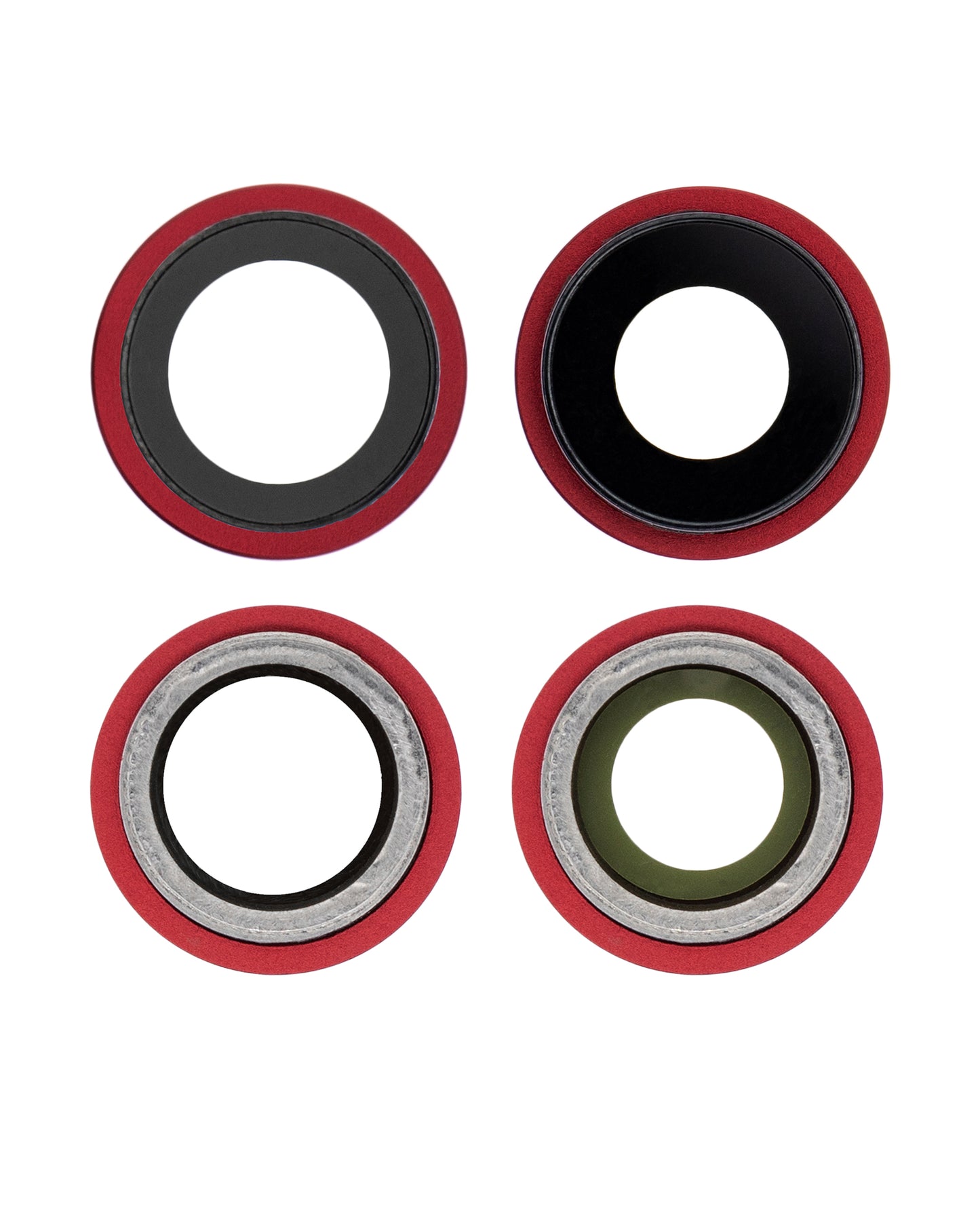 Back Camera Lens With Bracket & Bezel For iPhone 12 / 12 Mini (Aftermarket Plus) (Red)