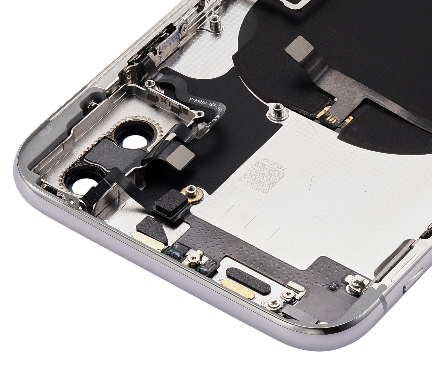 Back Housing W/ Small Components Pre-Installed For iPhone X (No Logo) (Aftermarket Plus) (Silver)
