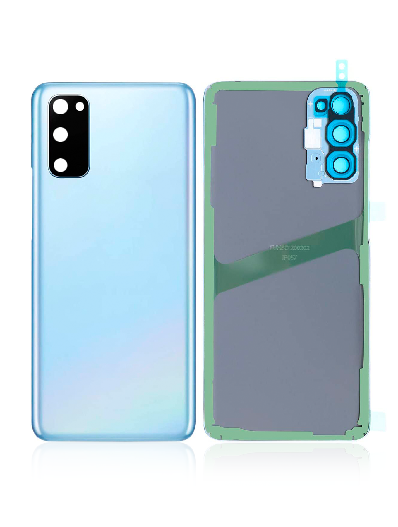 Back Cover Glass With Camera Lens For Samsung Galaxy S20 5G (No Logo) (Aftermarket Plus) (Cloud Blue)