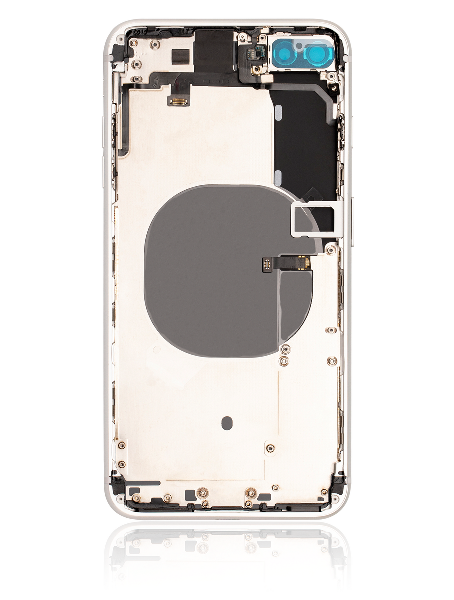 Back Housing W/ Small Components Pre-Installed For iPhone 8 Plus (Used OEM Pull: Grade C) (Silver)