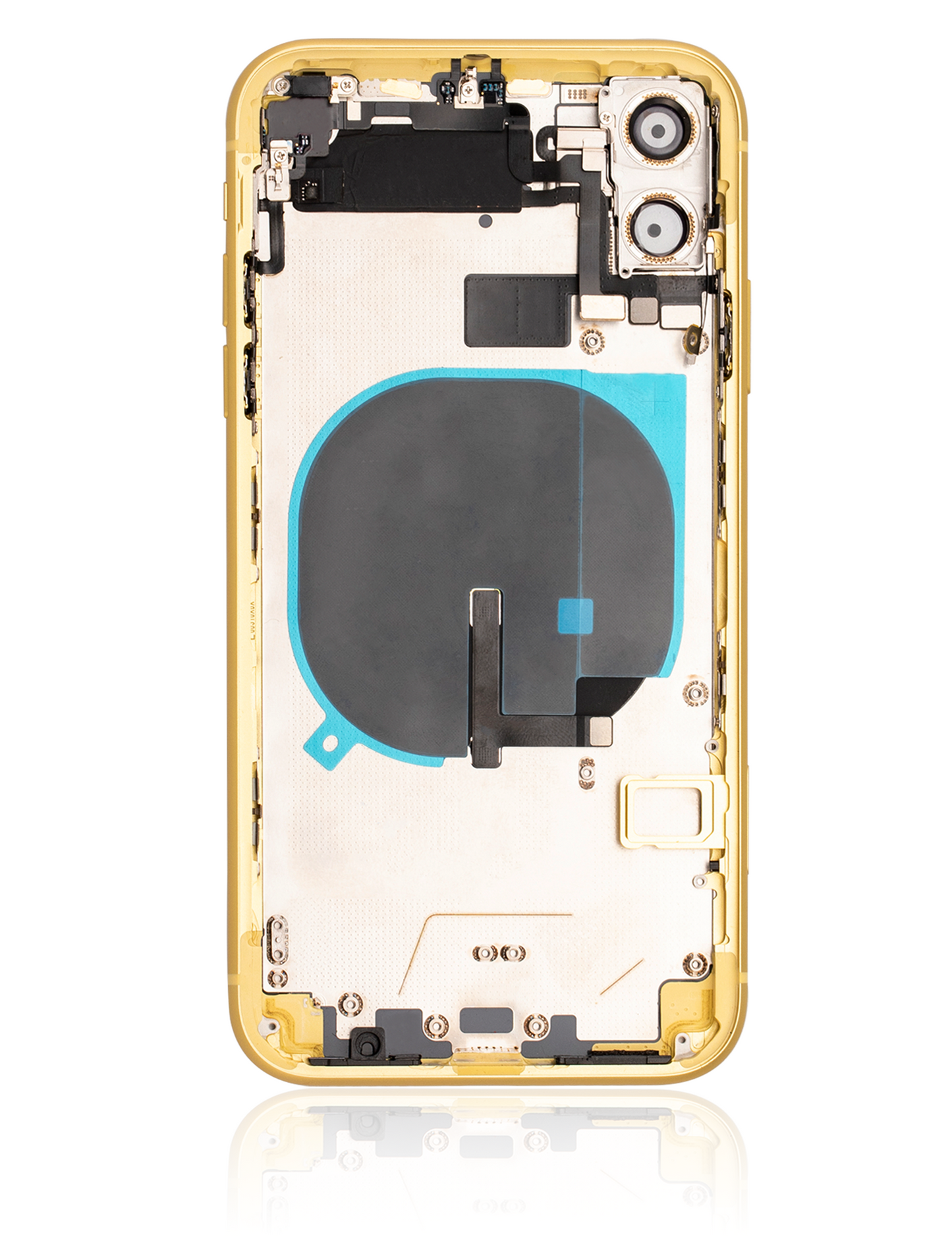 Back Housing W/ Small Components Pre-Installed For iPhone 11 (Used OEM Pull: Grade B) (Yellow)