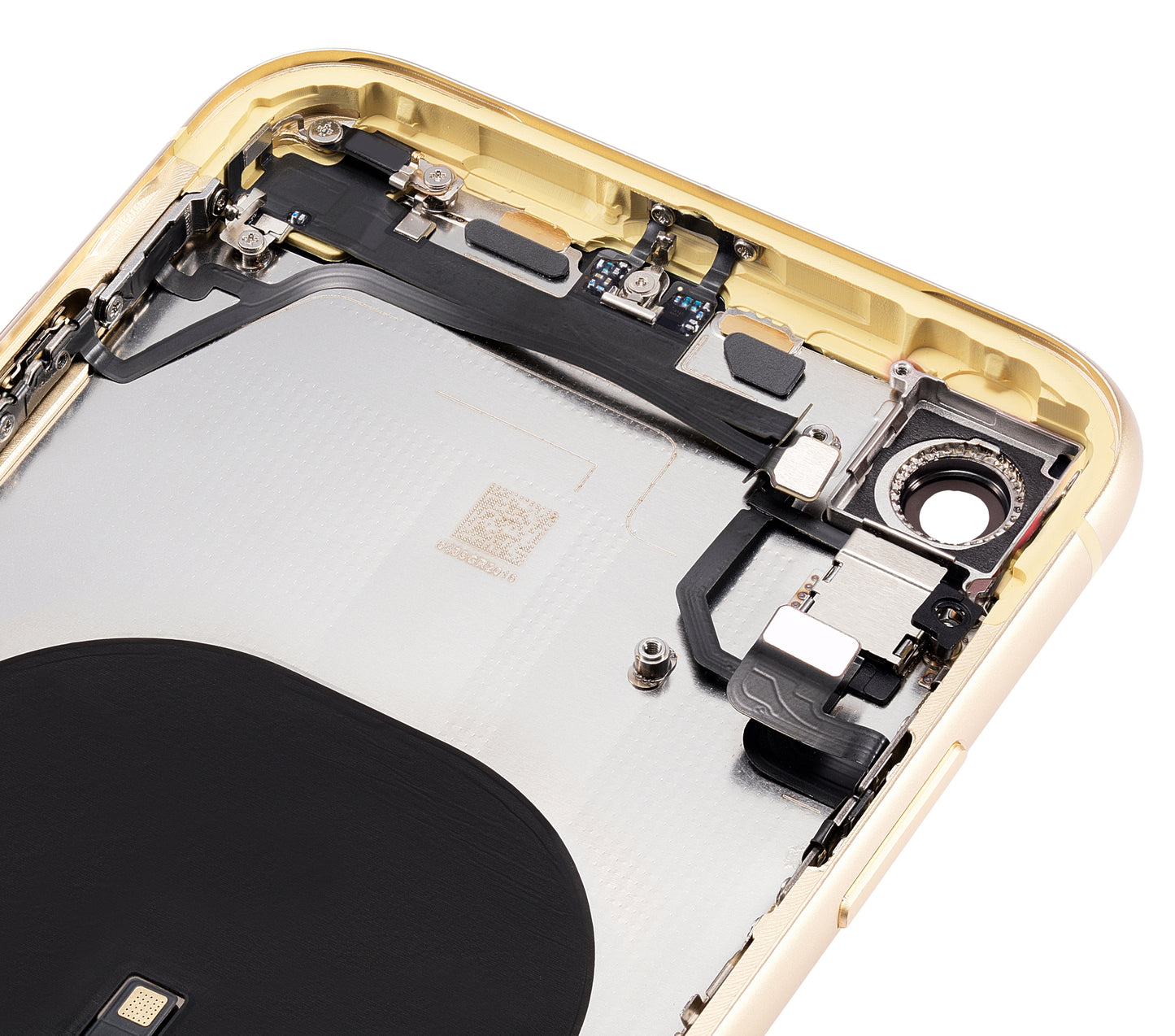 Back Housing W/ Small Components Pre-Installed For iPhone XR (No Logo) (Aftermarket Plus) (Yellow)