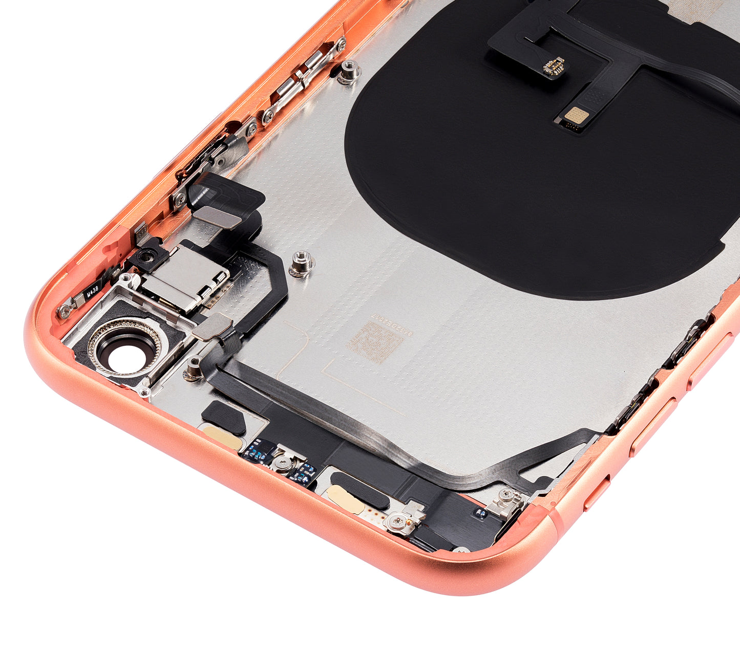 Back Housing W/ Small Components Pre-Installed For iPhone XR (No Logo) (Aftermarket Plus) (Coral)