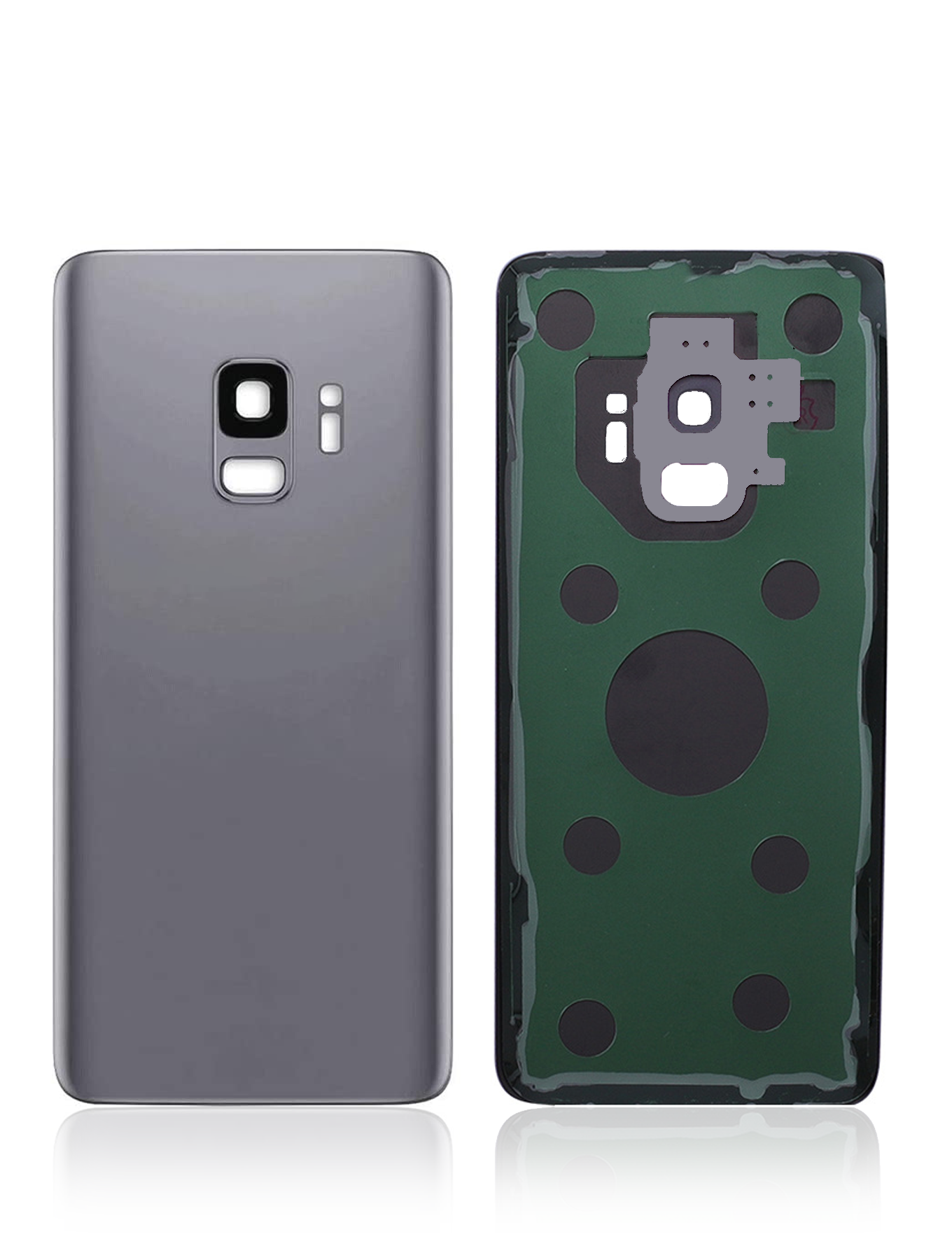 Back Cover Glass With Camera Lens For Samsung Galaxy S9 (No Logo) (Aftermarket Plus) (Titanium Gray)