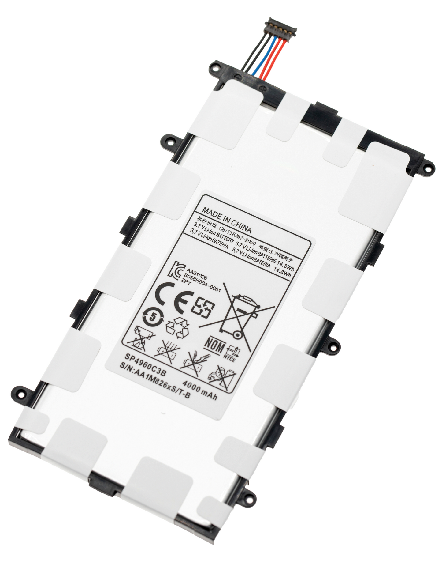 Replacement Battery For Samsung Galaxy Tab 2 l 7.0" (SP4960C3B) Samsung Galaxy Tab replacement part image 5