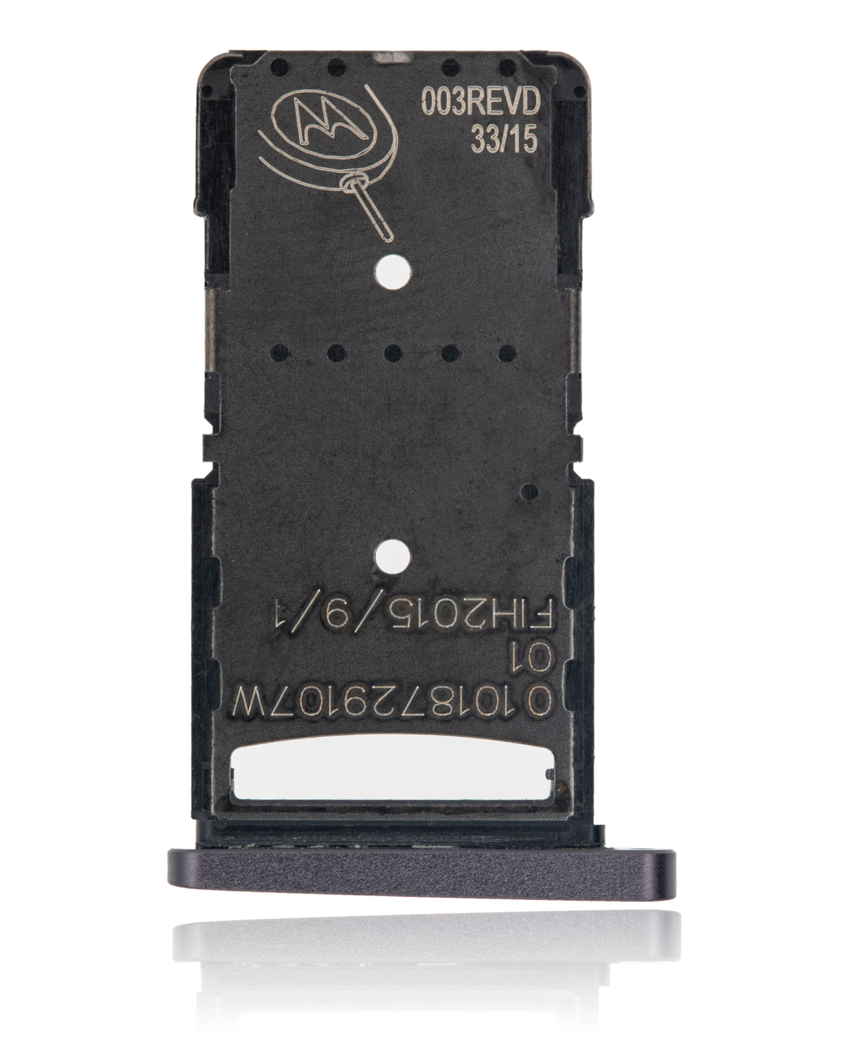 SIM Card Tray for Motorola Droid Turbo 2 (XT1585 / 2015) Black - phone replacement part close-up, SKU 107082030534, image 3