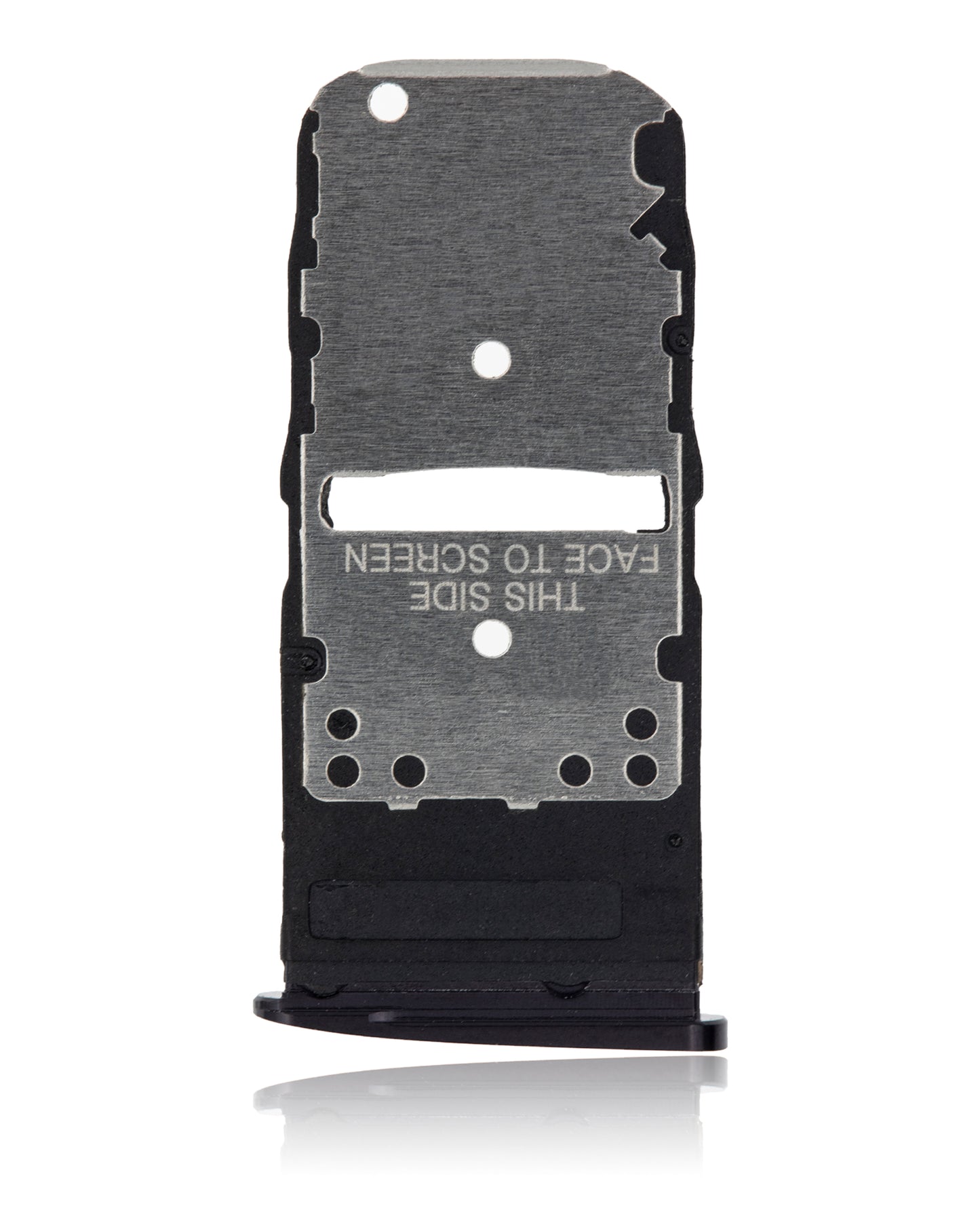 Single Sim Card Tray For Motorola Moto Z4 (XT1980 / 2019) (Black) - Motorola replacement part, component detail view, SKU 107082049330