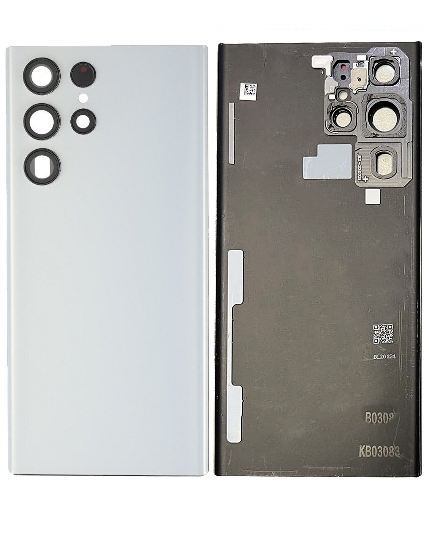 Back Cover Glass With Camera Lens For Samsung Galaxy S22 Ultra (Service Pack) (White)