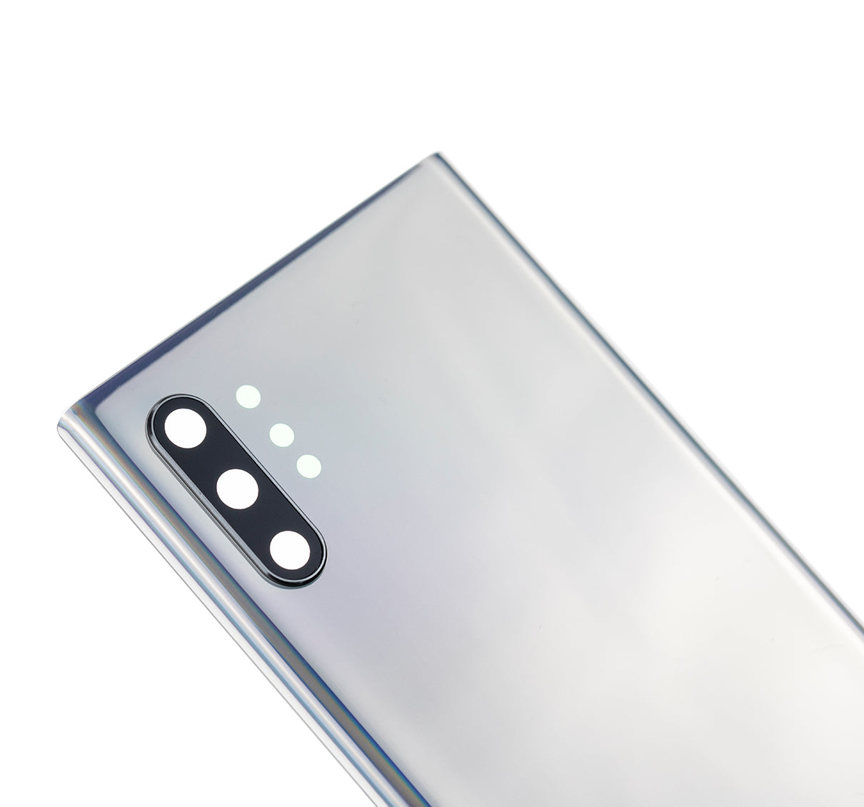 Back Cover Glass With Camera Lens For Samsung Galaxy Note 10 Plus / 5G (No Logo) (Aftermarket Plus) (Aura Glow / Silver)
