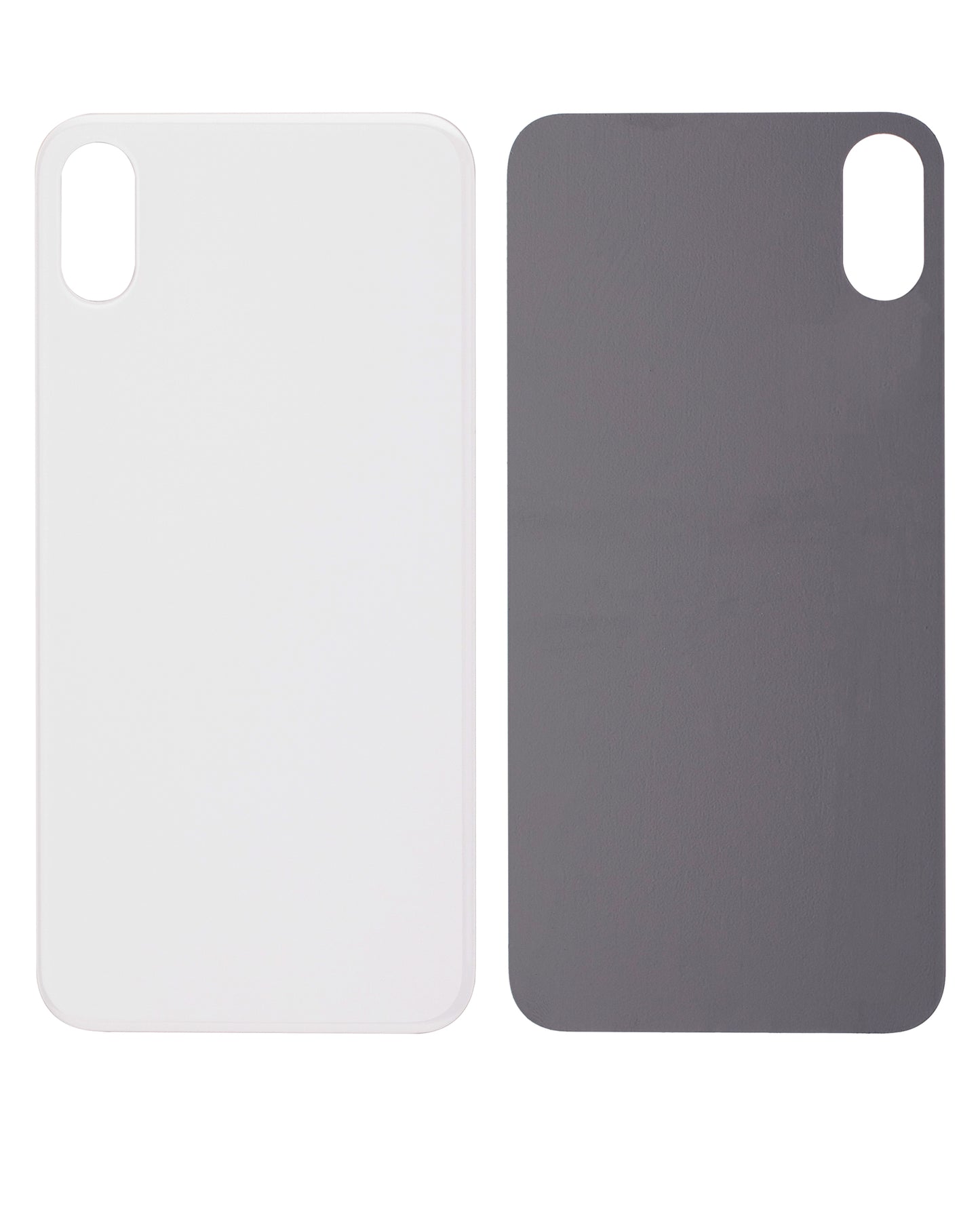 Back Glass With 3M Adhesive For iPhone XS (No Logo / Large Camera Hole) (Silver)