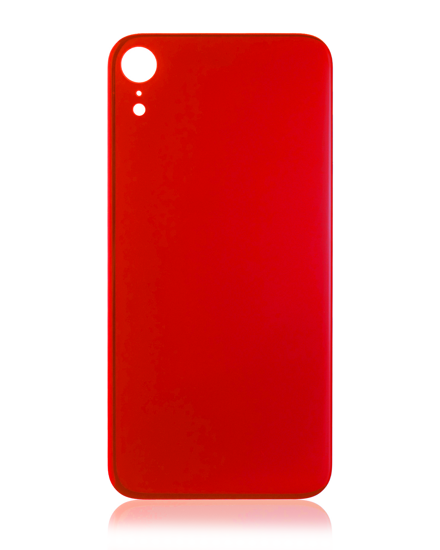 Back Glass With 3M Adhesive For iPhone XR (No Logo / Large Camera Hole) (Red)