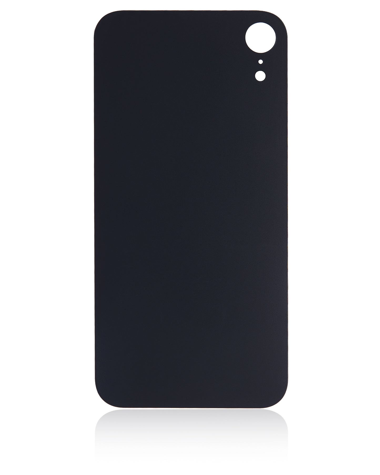 Back Glass With 3M Adhesive For iPhone XR (No Logo / Large Camera Hole) (Black)