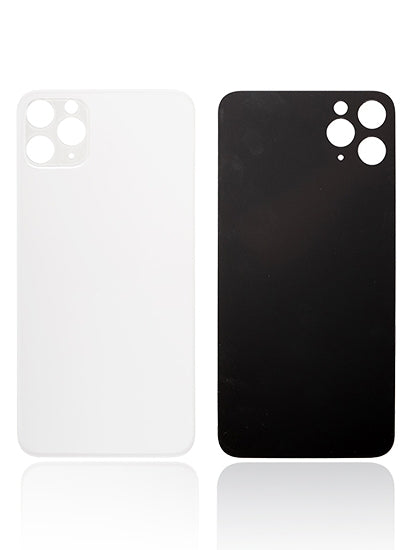 Back Glass With 3M Adhesive For iPhone 11 Pro (No Logo / Large Camera Hole) (Silver)