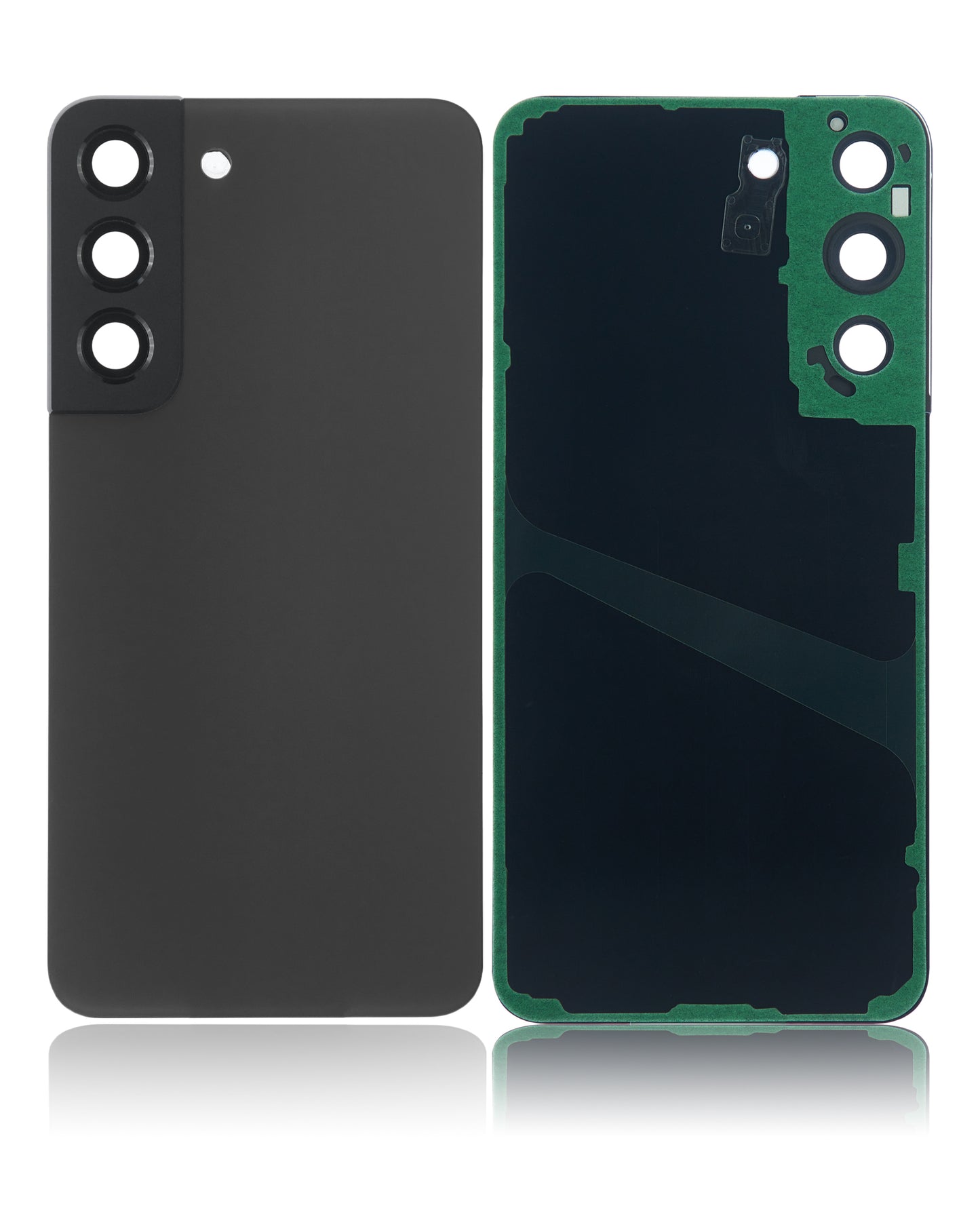 Back Cover Glass With Camera Lens For Samsung Galaxy S22 5G (No Logo) (Aftermarket Plus) (Graphite)
