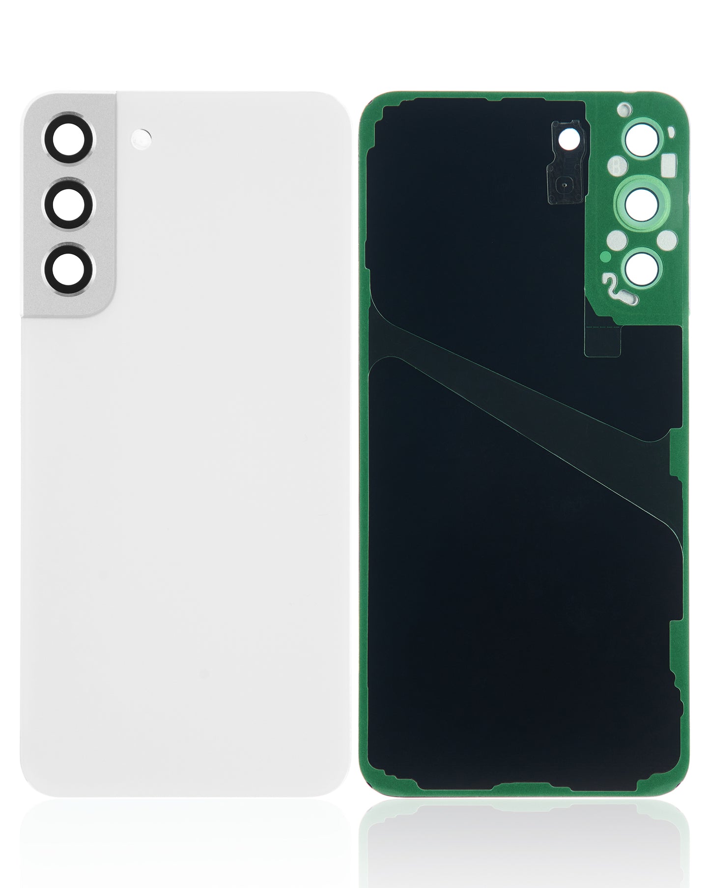 Back Cover Glass With Camera Lens For Samsung Galaxy S22 Plus 5G (No Logo) (Aftermarket Plus) (White)