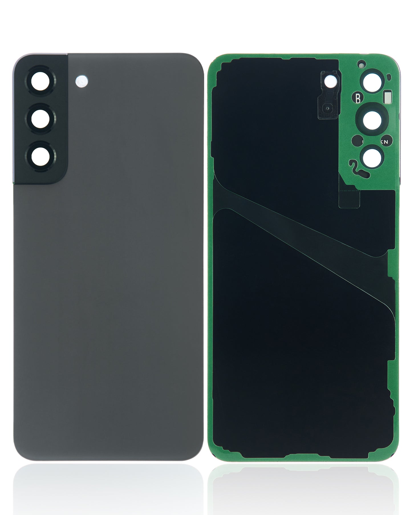 Back Cover Glass With Camera Lens For Samsung Galaxy S22 Plus 5G (No Logo) (Aftermarket Plus) (Graphite)