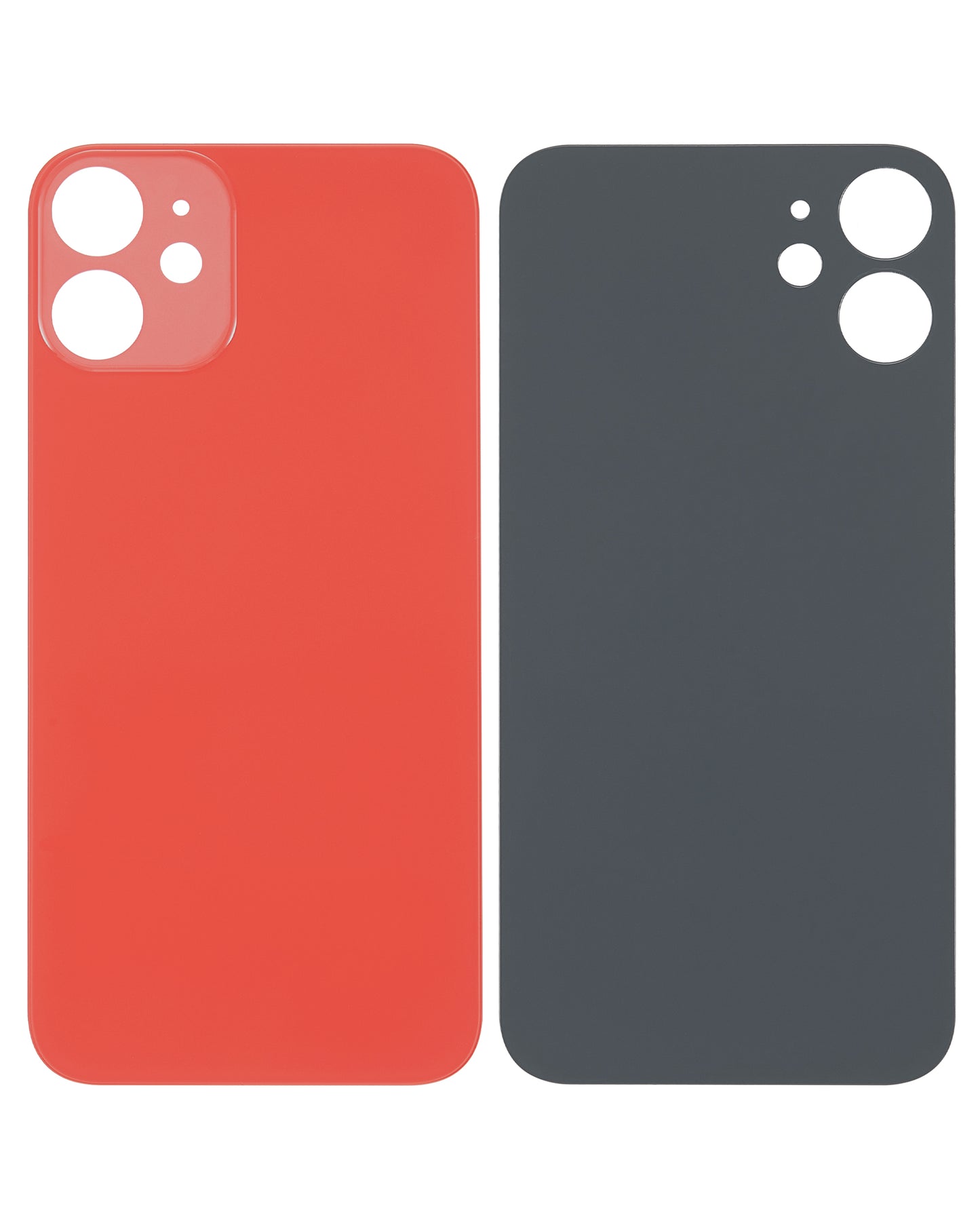 Back Glass With 3M Adhesive For iPhone 12 Mini (No Logo / Large Camera Hole) (Red)