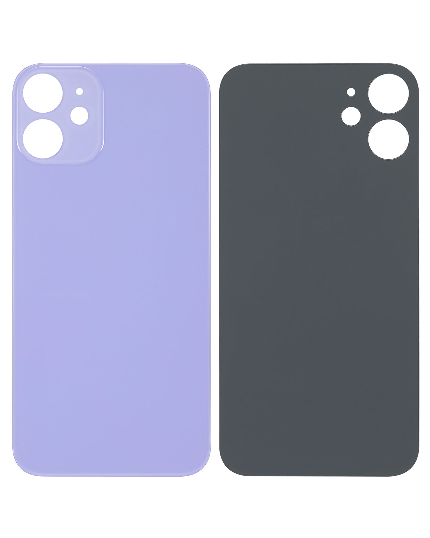 Back Glass With 3M Adhesive For iPhone 12 Mini (No Logo / Large Camera Hole) (Purple)