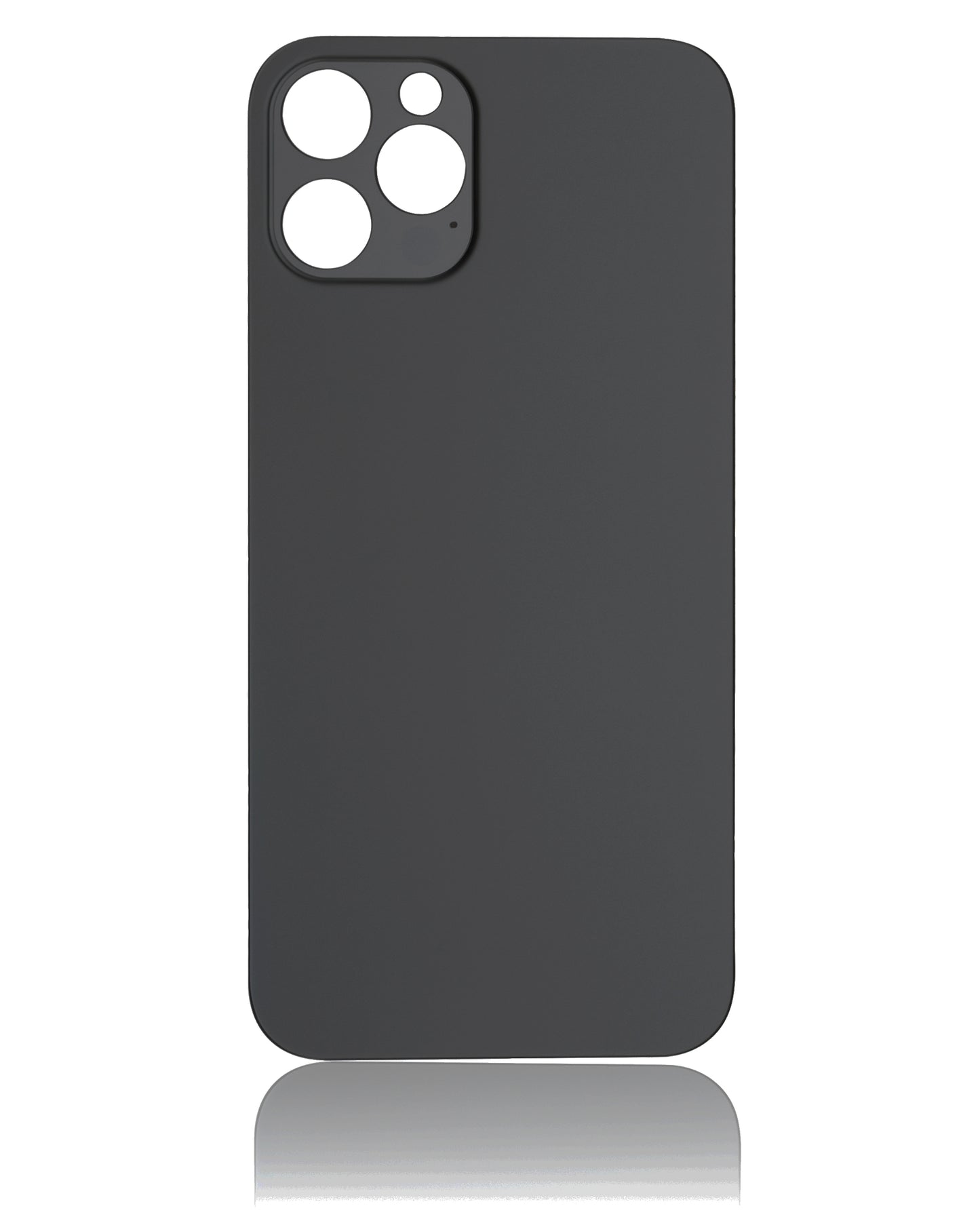Back Glass With 3M Adhesive For iPhone 12 Pro (No Logo / Large Camera Hole) (Graphite)