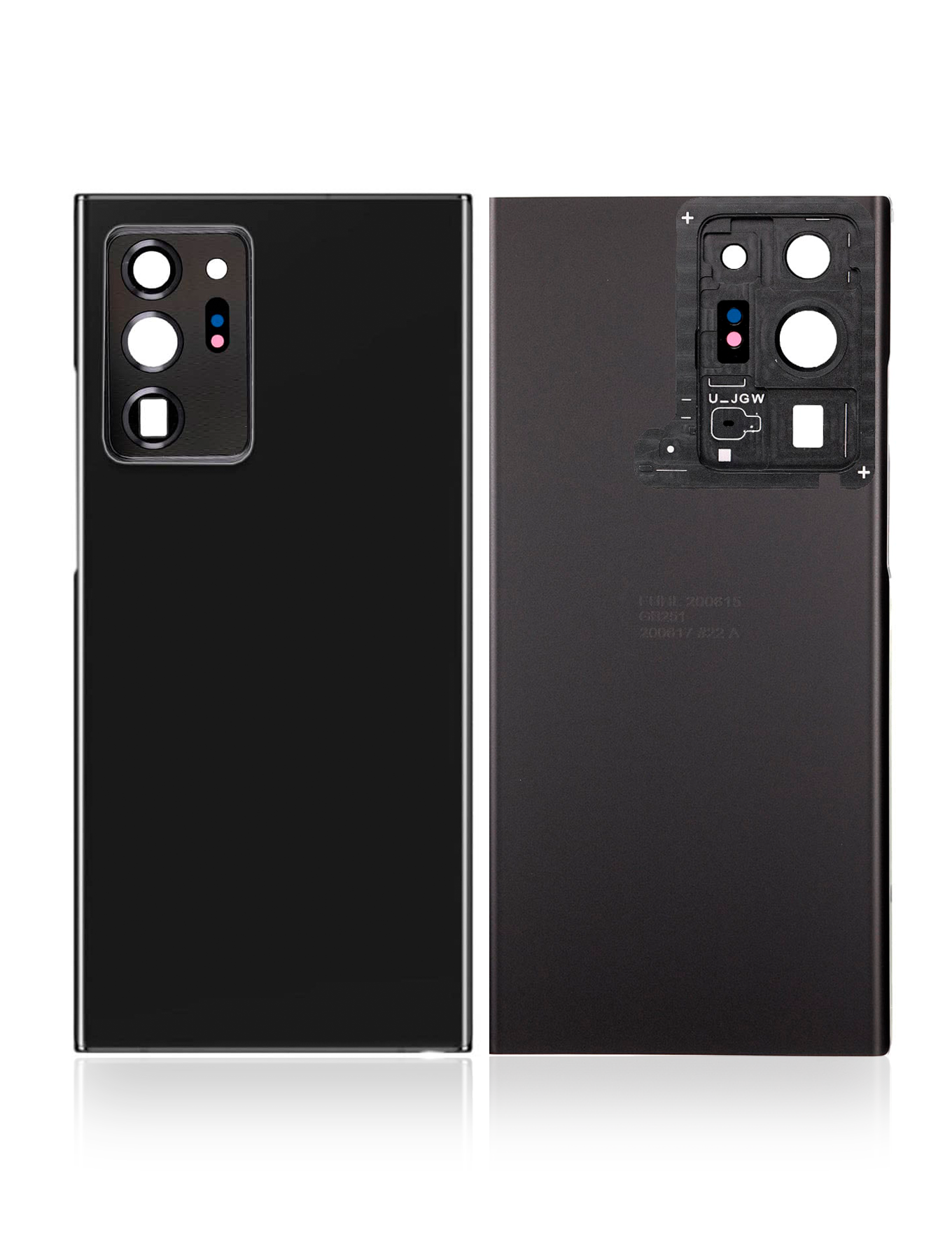 Back Cover Glass With Camera Lens For Samsung Galaxy Note 20 Ultra (No Logo) (Aftermarket Plus) (Mystic Black)