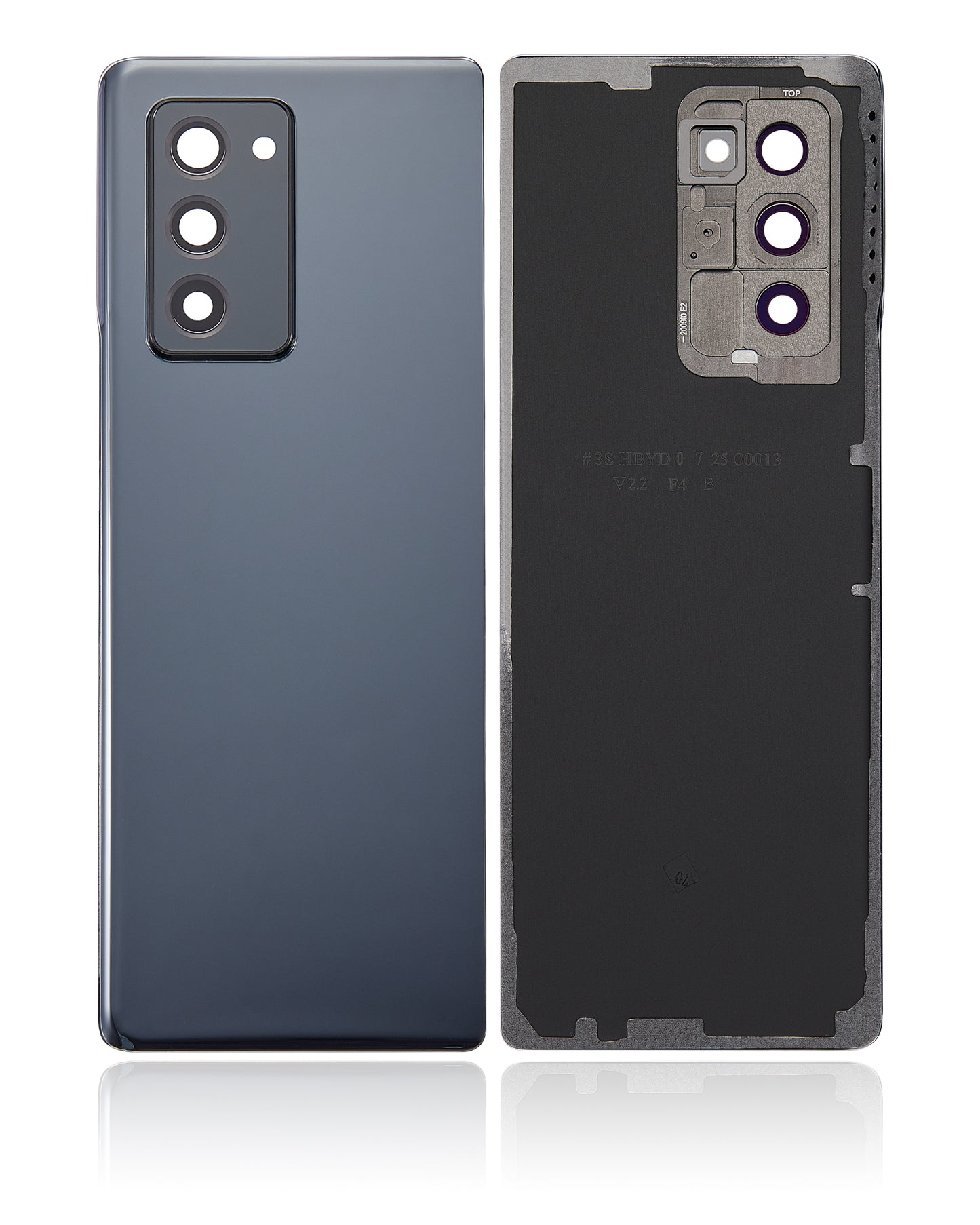 Replacement component: Back Cover Glass With Camera Lens For Samsung Galaxy Z Fold 2 5G (Aftermarket Plus) (Mystic Black)