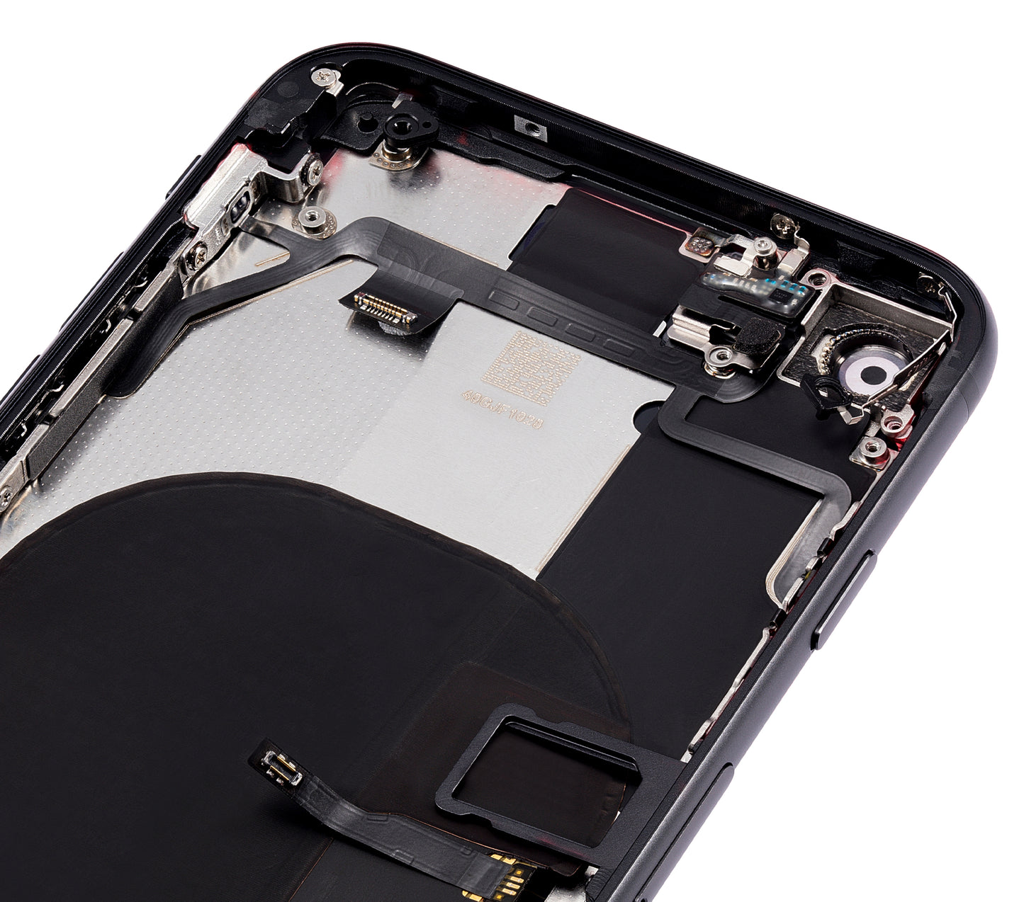 Back Housing W/ Small Components Pre-Installed For iPhone SE (2020) (No Logo) (Aftermarket Plus) (Black)