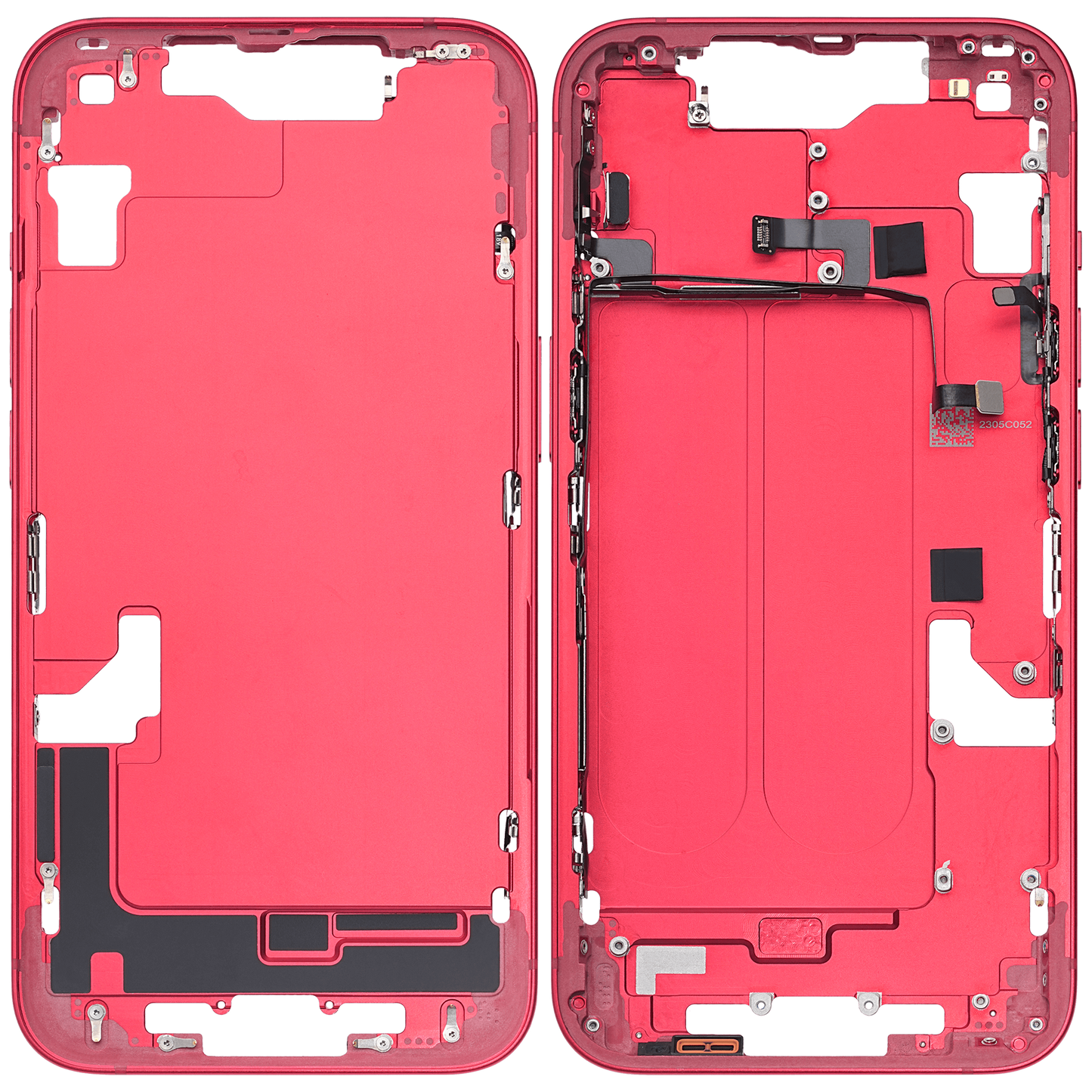 Mid-Frame Housing W/ Small Parts For iPhone 14 (US Version) (Used OEM Pull: Grade B) (Red)