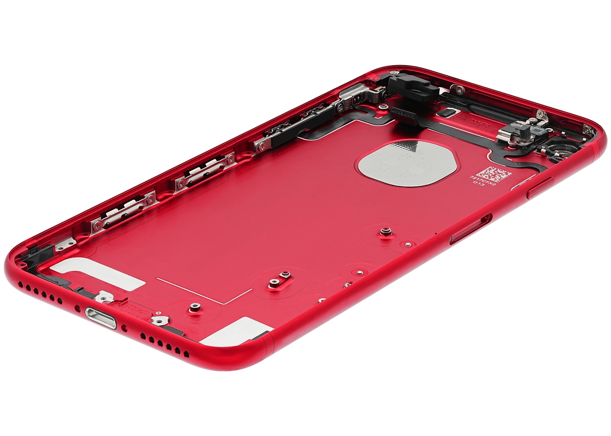 Back Housing W/ Small Parts For iPhone 7 (Used OEM Pull: Grade A) (Red)