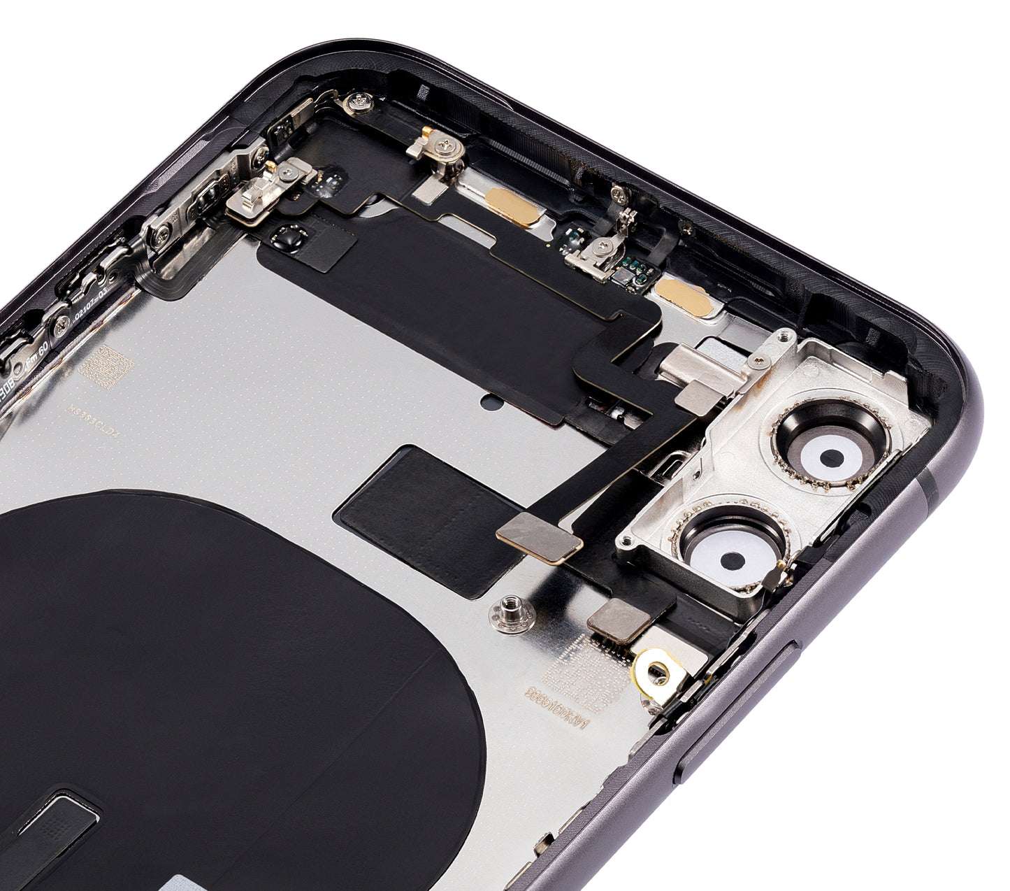 Back Housing W/ Small Components Pre-Installed For iPhone 11 (No Logo) (Aftermarket Plus) (Black)