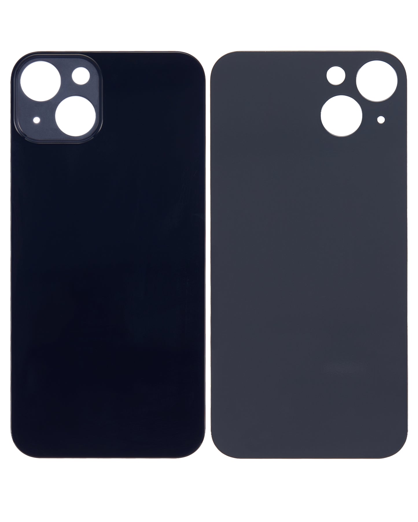 Back Glass With 3M Adhesive For iPhone 13 (No Logo / Large Camera Hole) (Midnight)