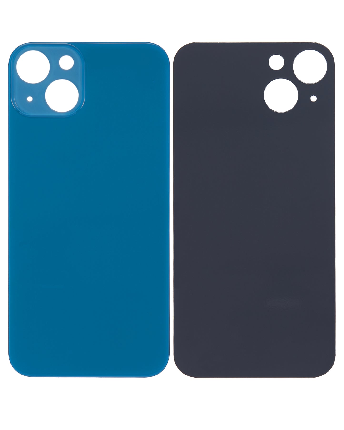 Back Glass With 3M Adhesive For iPhone 13 (No Logo / Large Camera Hole) (Blue)