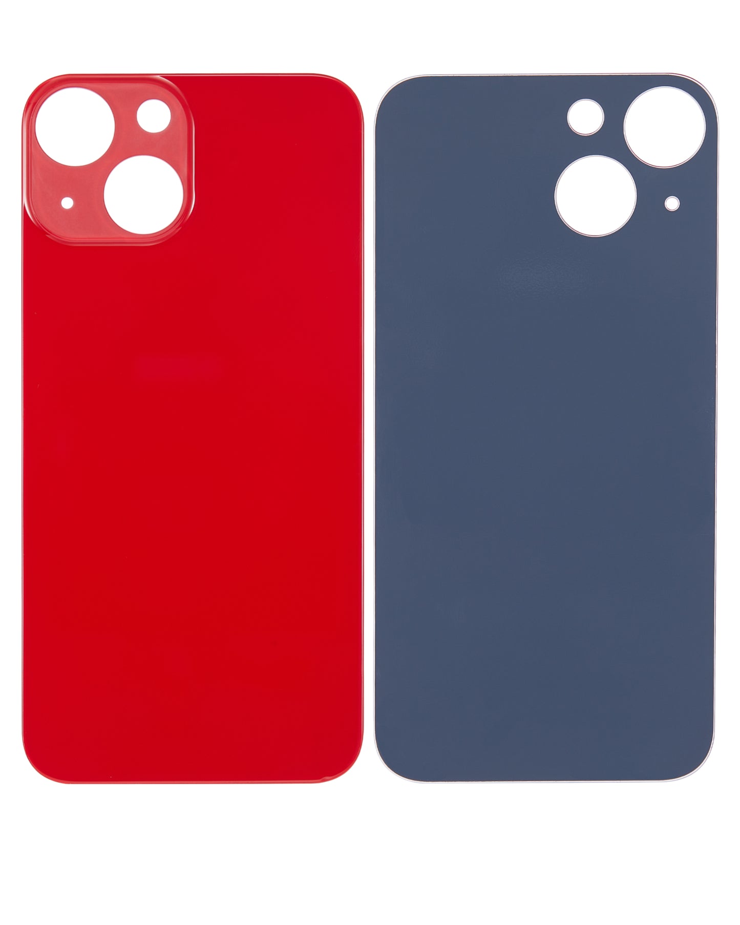Back Glass With 3M Adhesive For iPhone 13 Mini (No Logo / Large Camera Hole) (Red)