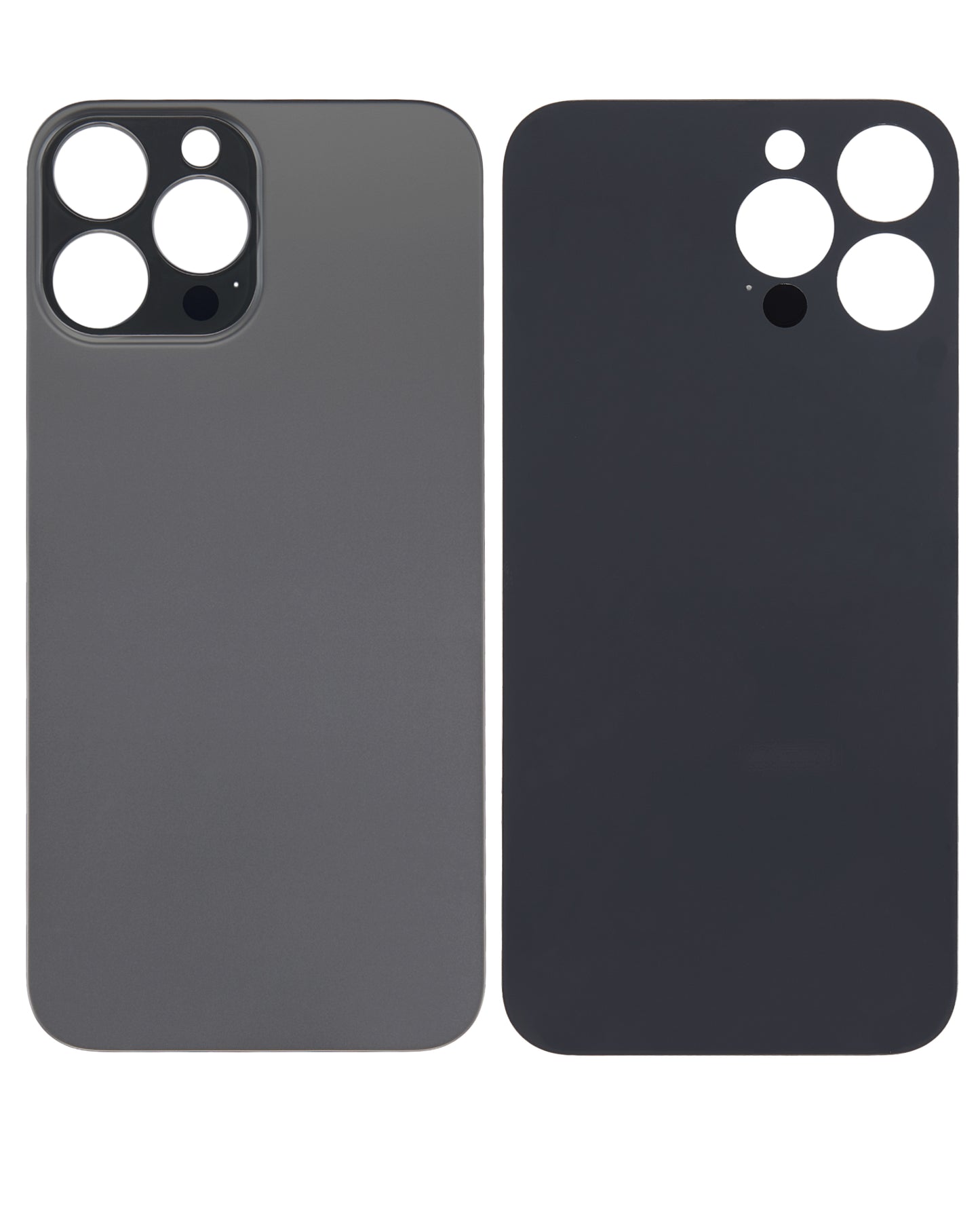 Back Glass With 3M Adhesive For iPhone 13 Pro Max (No Logo / Large Camera Hole) (Graphite)