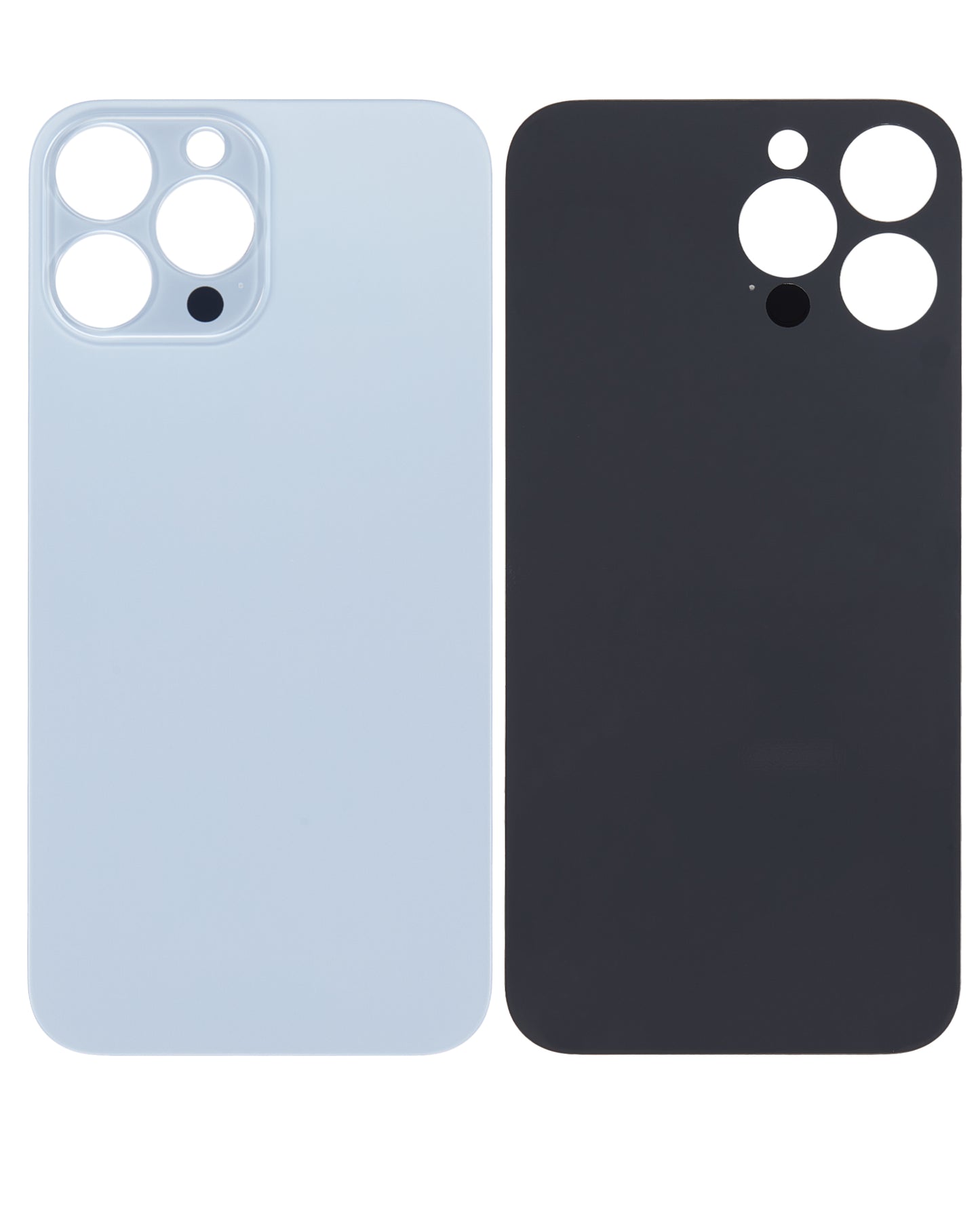 Back Glass With 3M Adhesive For iPhone 13 Pro Max (No Logo / Large Camera Hole) (Sierra Blue)