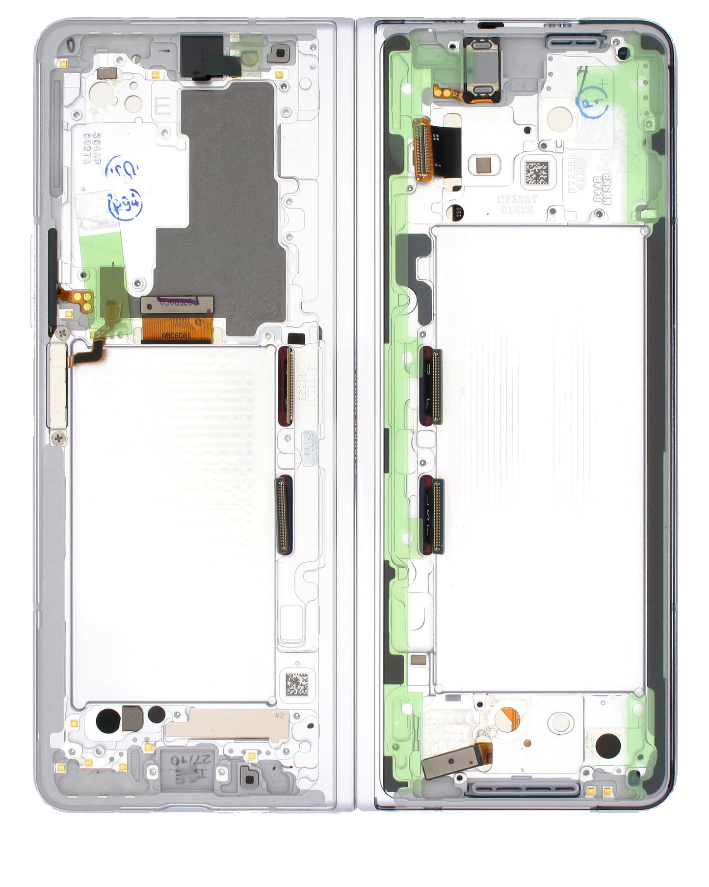 Inner OLED Assembly With Frame For Samsung Galaxy Z Fold 3 5G (US & International) (Service Pack) (Phantom Silver)