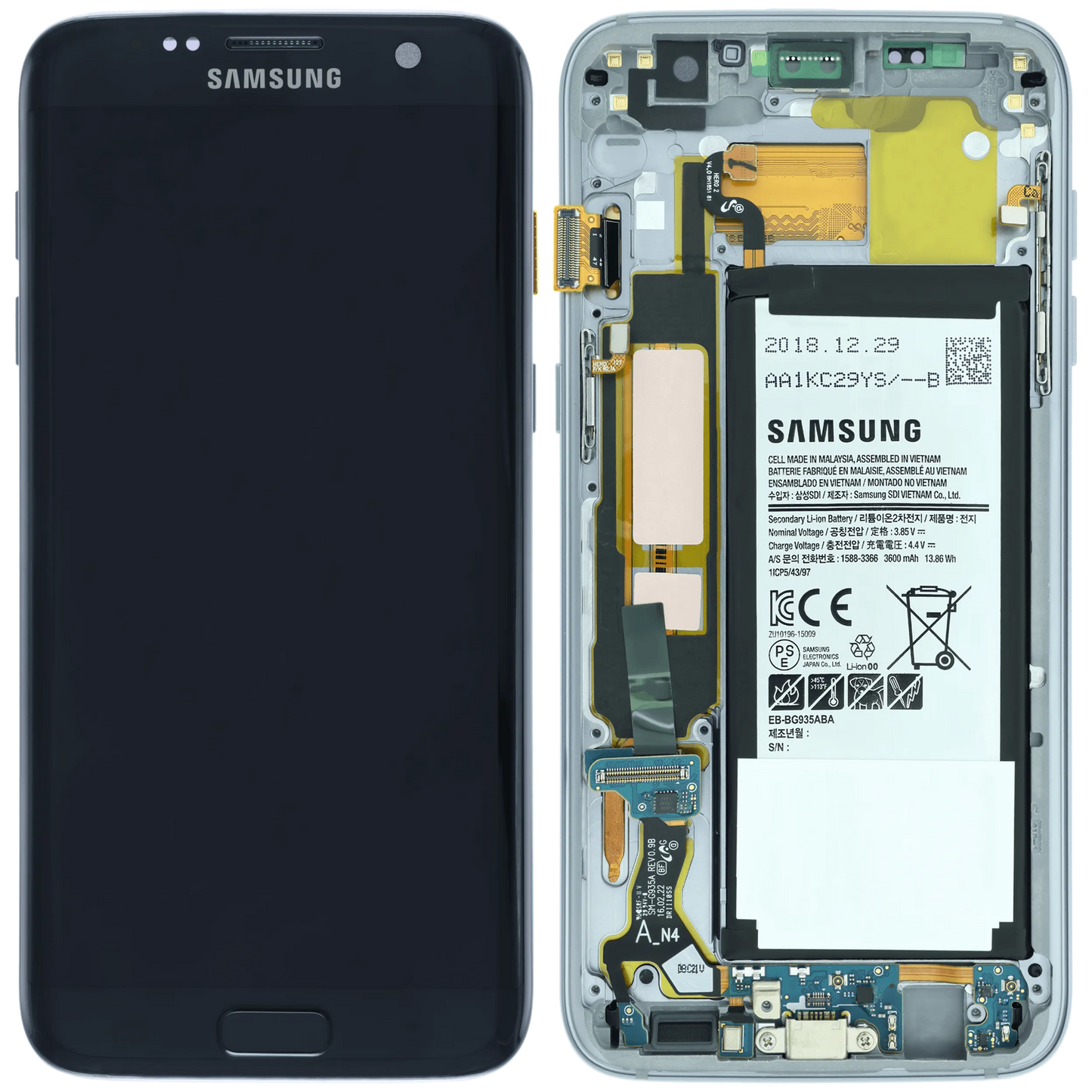 LCD Assembly With Frame For Samsung Galaxy S3 (Service Pack) (White)