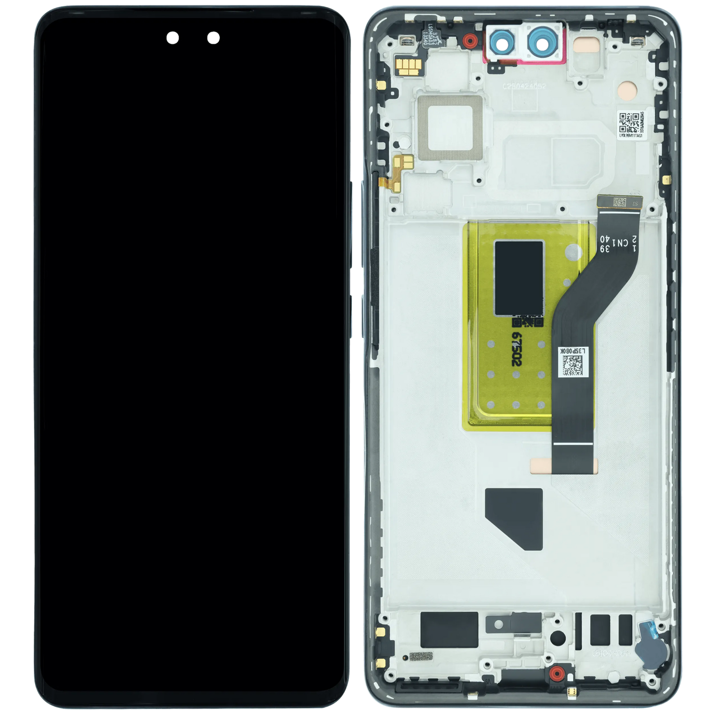 OLED Assembly With Frame for Xiaomi 13 Lite (Service Pack) (Black) – phone repair part product angle – OLED Display Replacement for phone repair