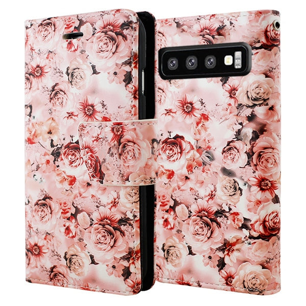 Peach Floral Wallets for Samsung Galaxy S10e
