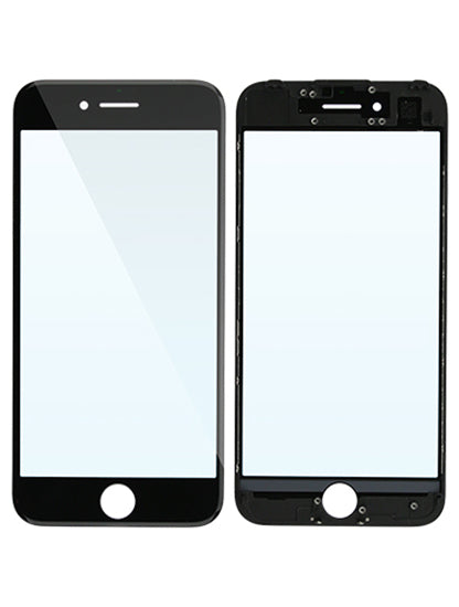 Glass With Frame & OCA Pre-Installed For iPhone 7 (Black) (Premium / 3 in 1) (2 Pack)