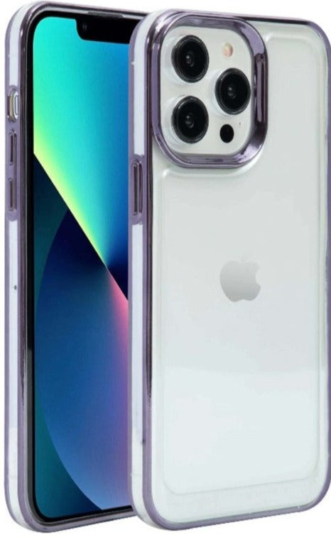 Clear Trim Case for iPhone 15 Plus Purple