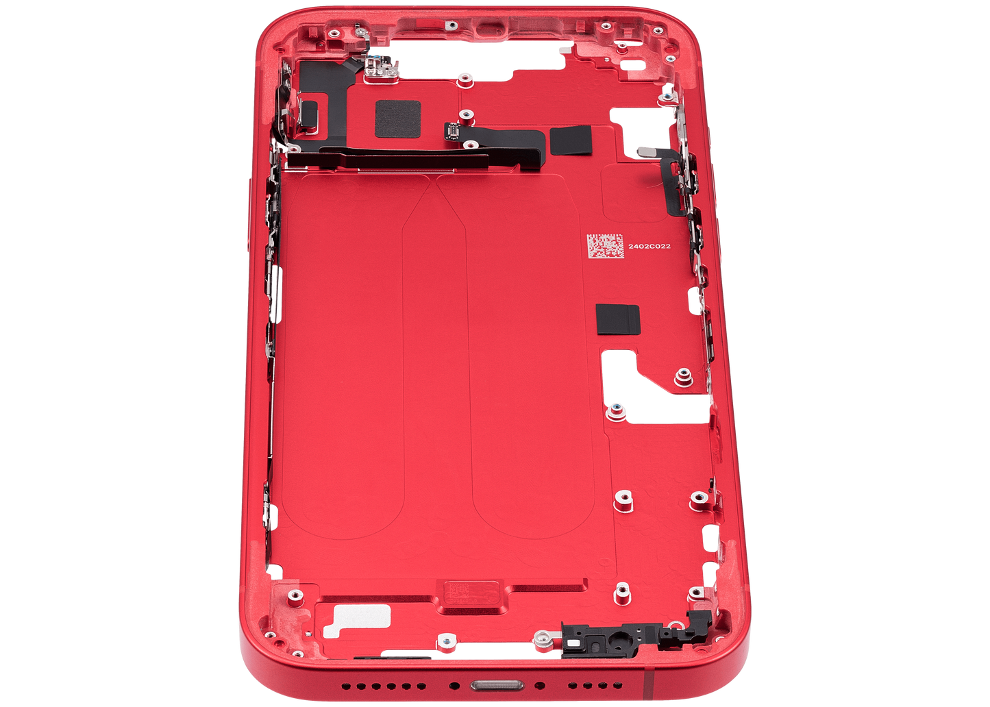Mid-Frame Housing W/ Small Parts For iPhone 14 Plus (EU / Global Version) (Used OEM Pull: Grade A) (Red)