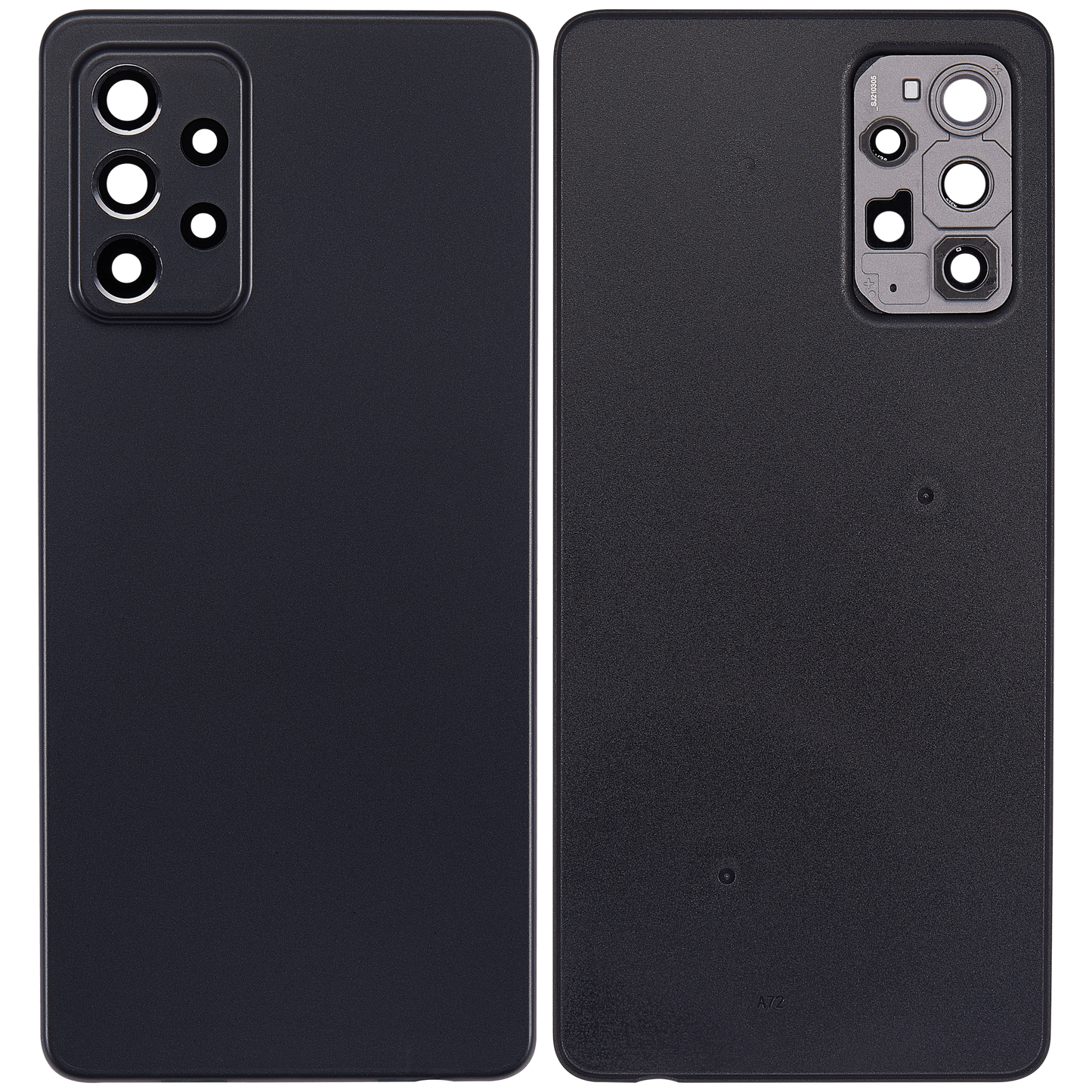Back cover Glass For Samsung Galaxy A72 (A725 / 2021) (Aftermarket Plus) (Awesome Black)