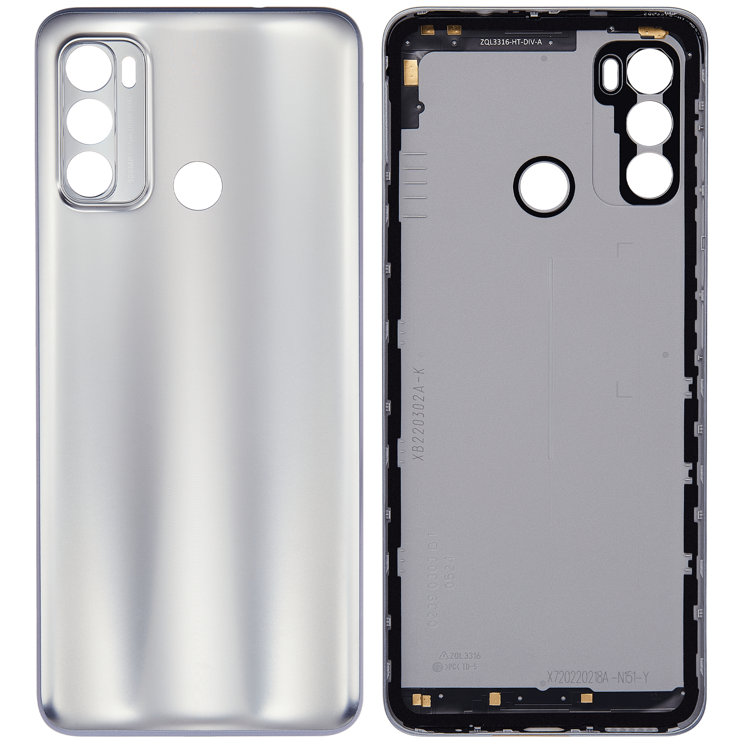 Back cover Glass For Motorola Moto G40 Fusion (XT2147-1 / 2021) (Silver) replacement part for compatible Motorola phone, SKU 107082023553, product image 6