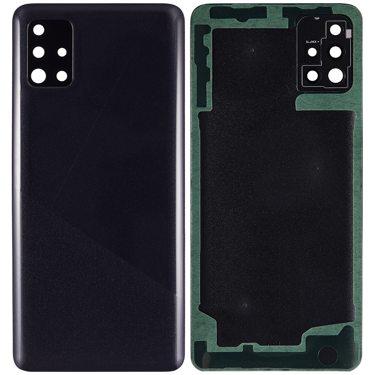 Back Cover Glass With Camera Lens For Samsung Galaxy A51 4G (A515 / 2019) (Aftermarket Plus) (Prism Crush Black) - product image 7