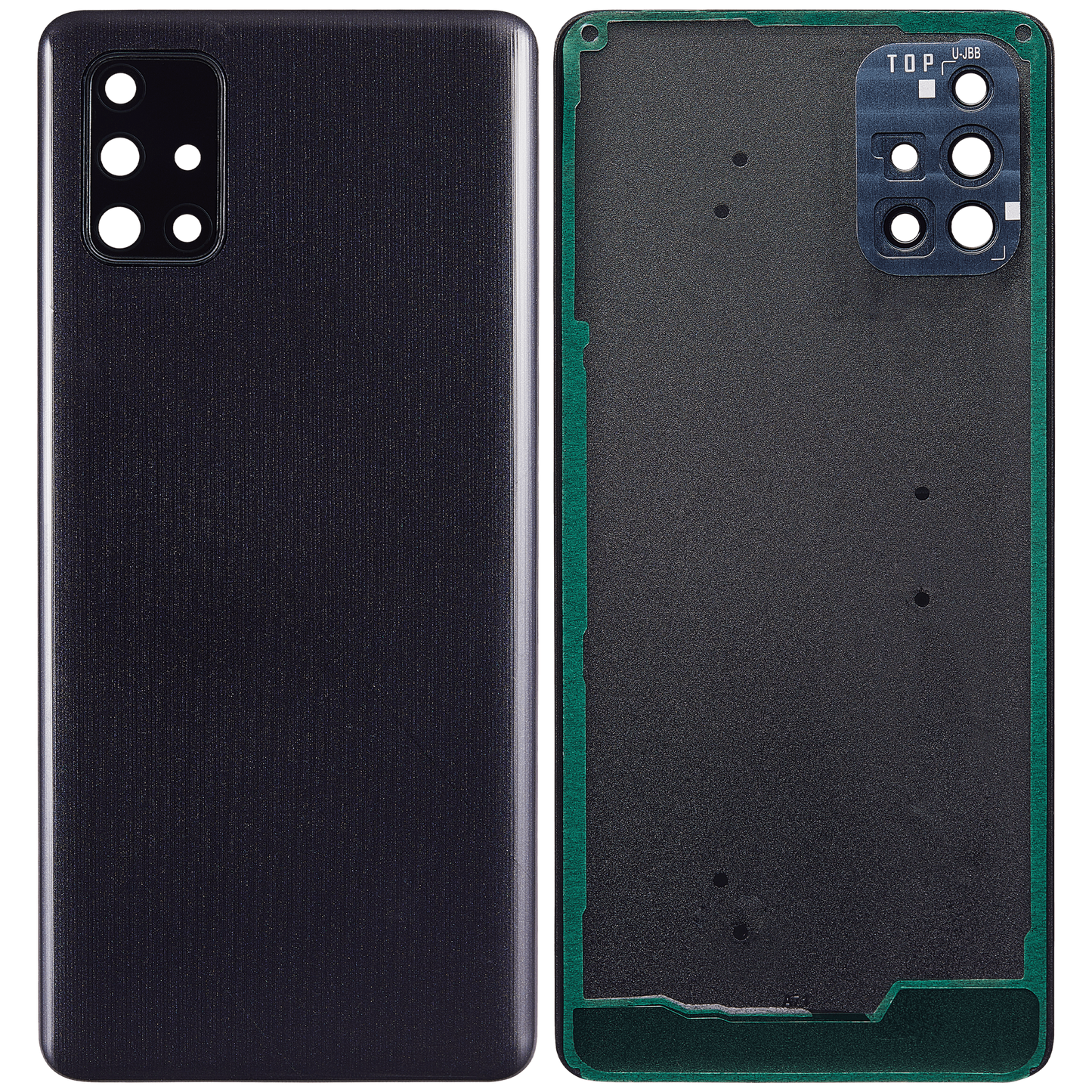 Back cover Glass With Camera Lens For Samsung Galaxy A71 (A715 / 2020) (Aftermarket Plus) ( Prism Crush Black)