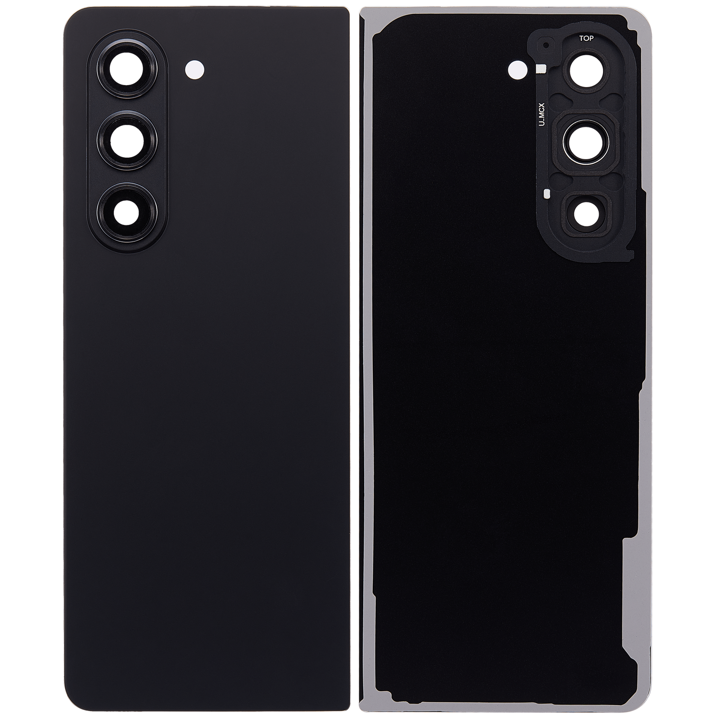 Replacement Back Cover Glass With Camera Lens For Samsung Galaxy Z Fold 5 5G (F946) (Phantom Black) front view