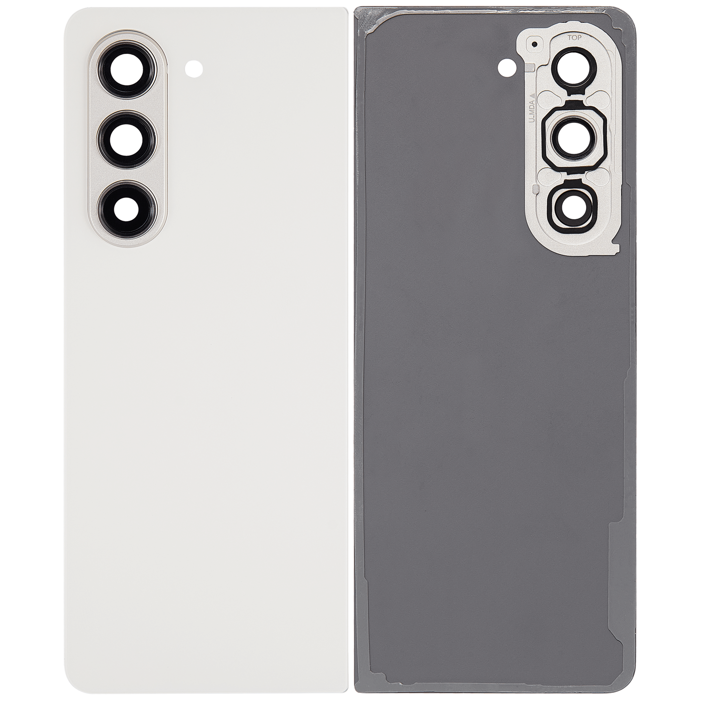 Replacement Back Cover Glass With Camera Lens For Samsung Galaxy Z Fold 5 5G (F946) (Cream) front view