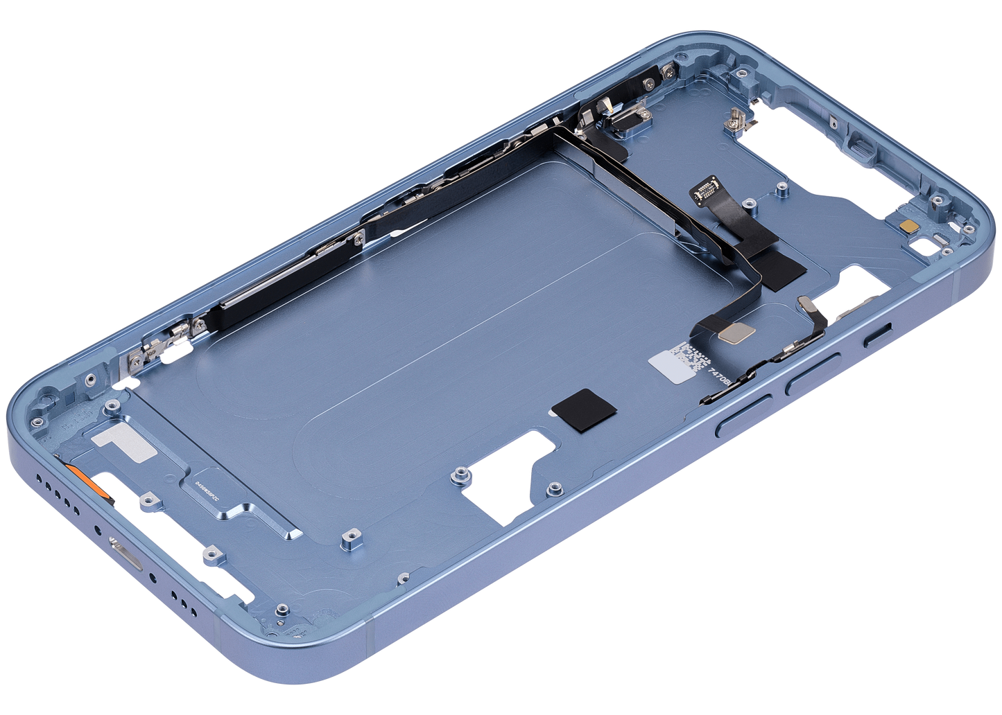 Mid-Frame Housing W/ Small Parts For iPhone 14 (US Version) (Aftermarket Plus) (Blue)