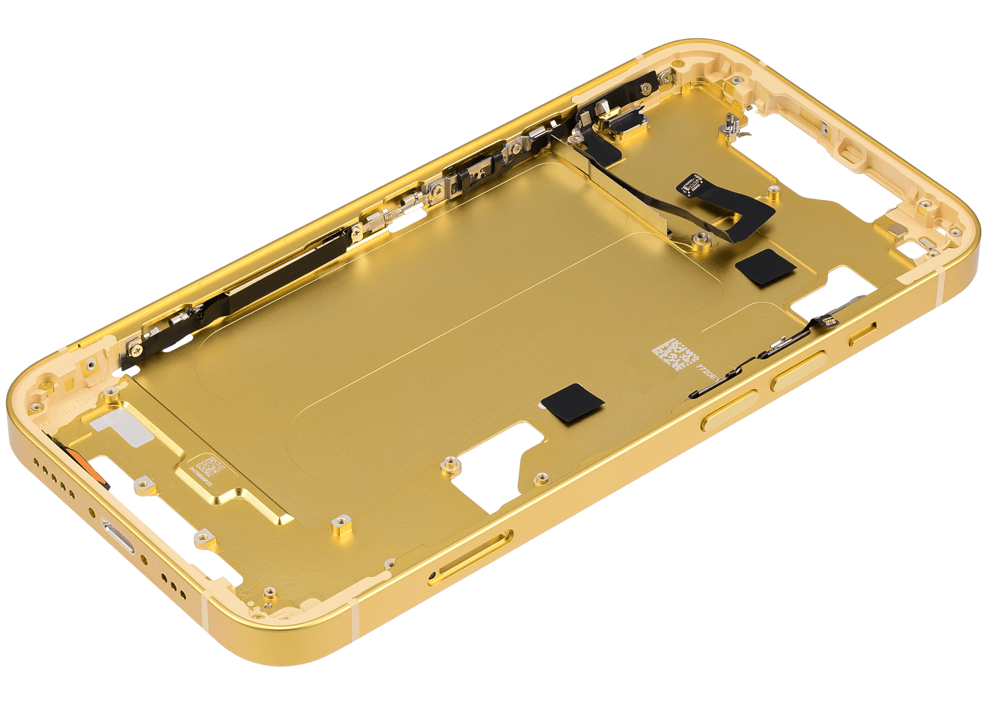 Mid-Frame Housing W/ Small Parts For iPhone 14 (EU / Global Version) (Aftermarket Plus) (Yellow)